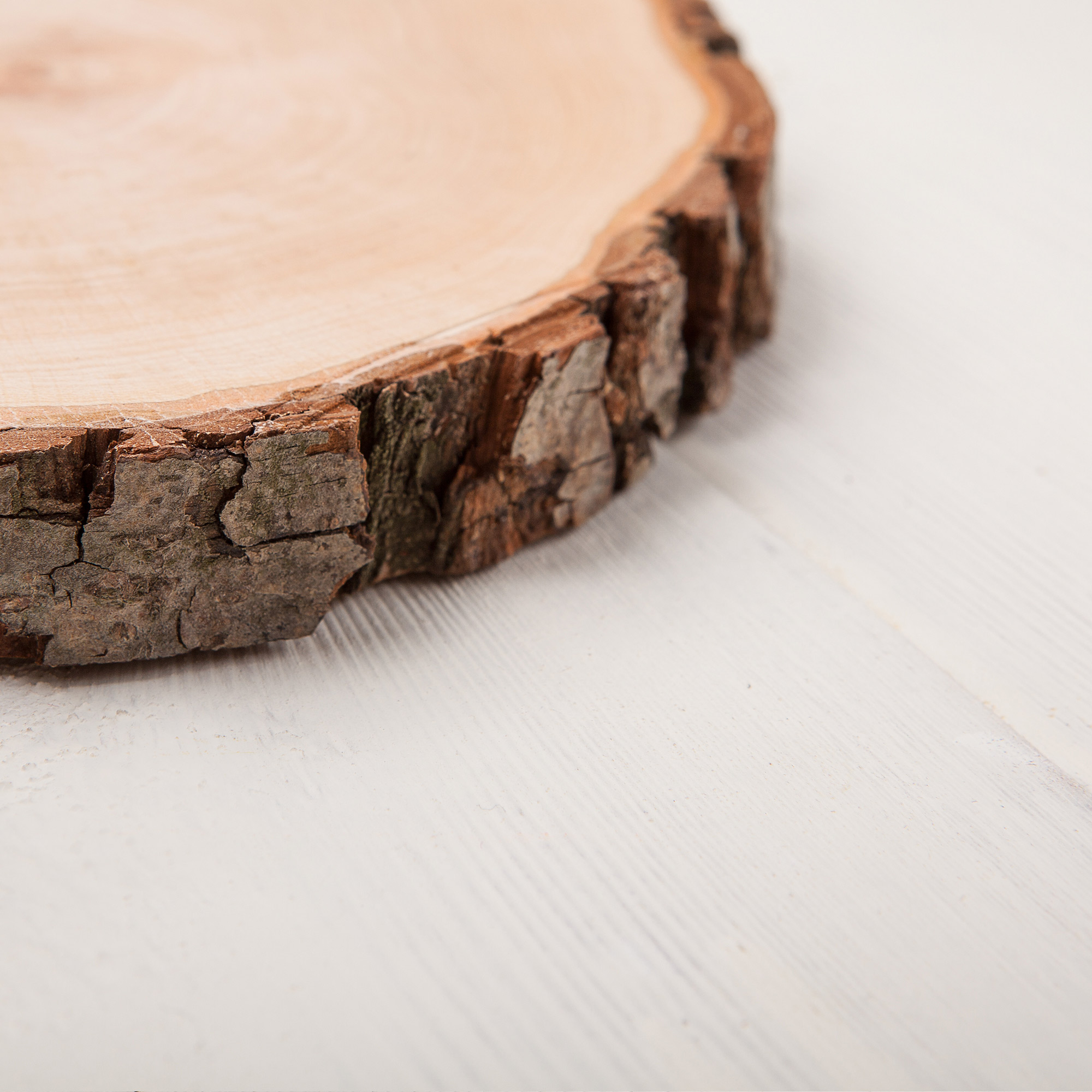 Holzscheiben mit Rinde im 3er Set, Holz Rundscheibe als schlichte Holzdeko, Astscheiben zum Basteln und Verzieren, Rindenbrett als Holz Tischdeko