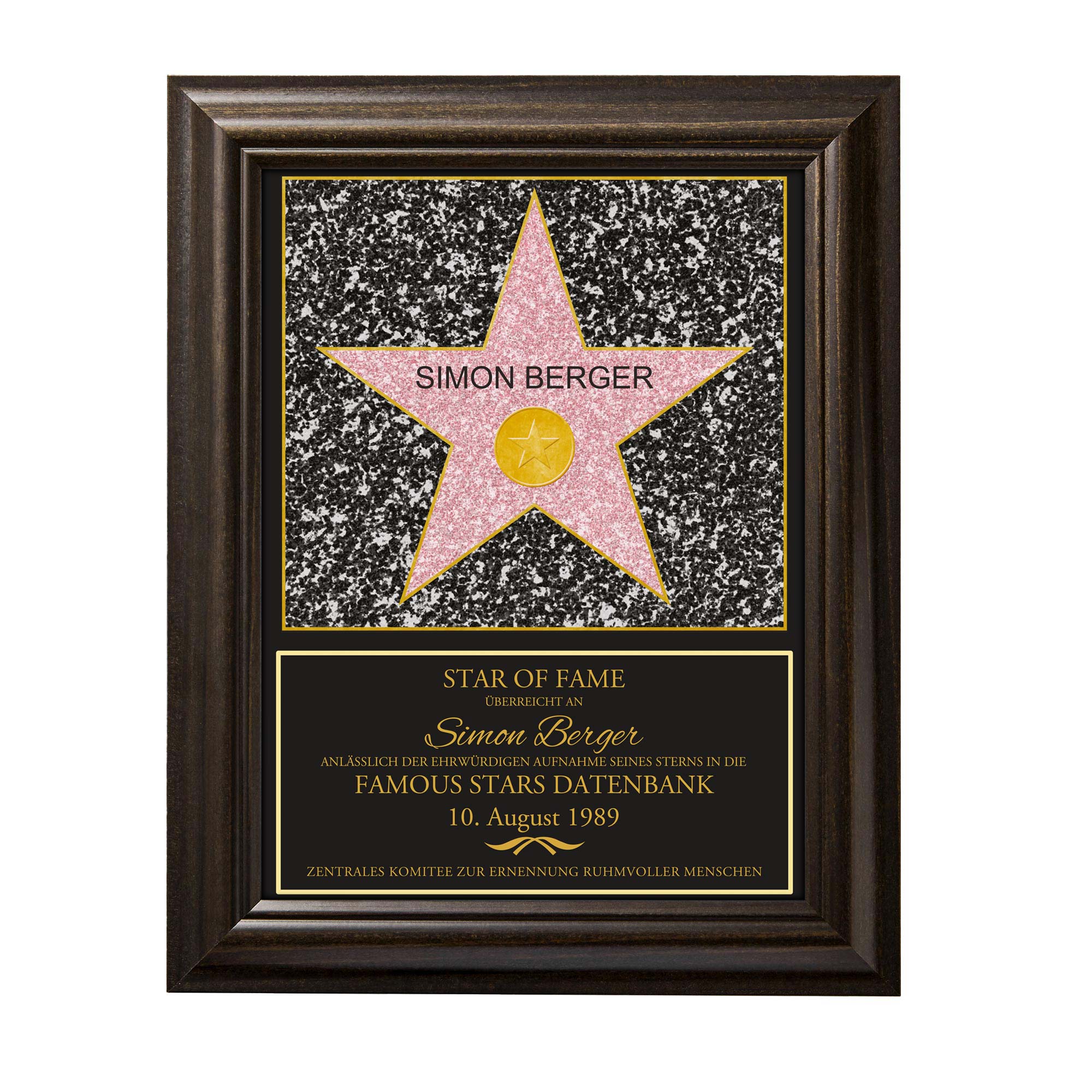 Personalisiertes Bild mit kleinem Rahmen - Star of Fame