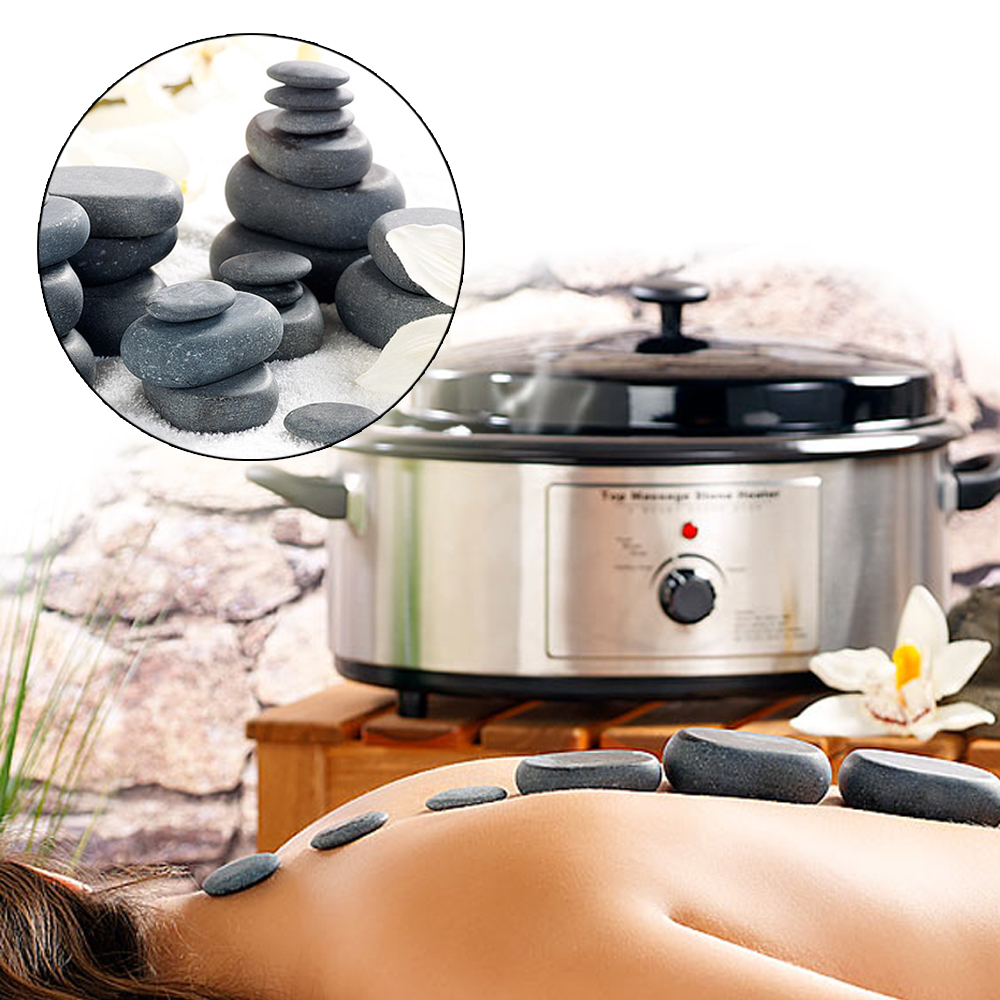 Heiße Massagesteine - 23er Set mit Wärmegerät