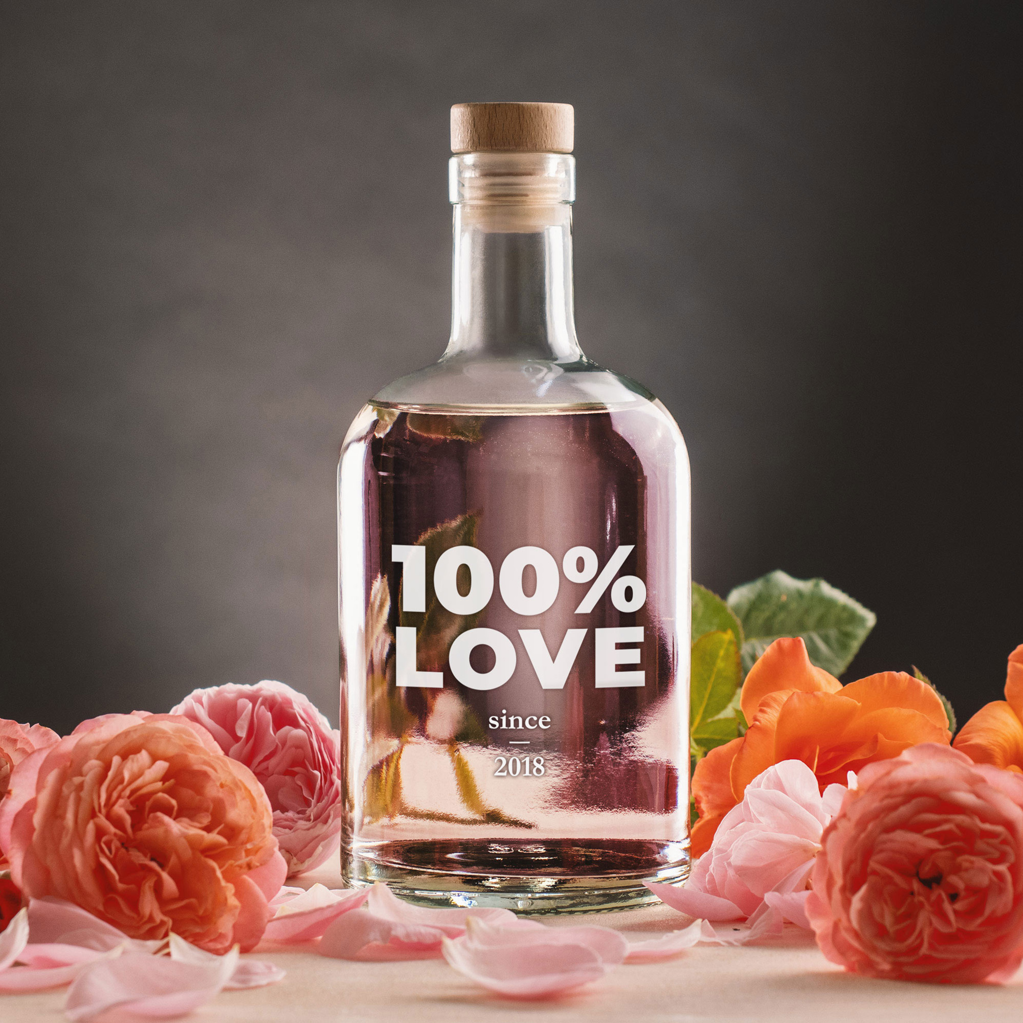 Glasflasche mit Gravur - 100% Name