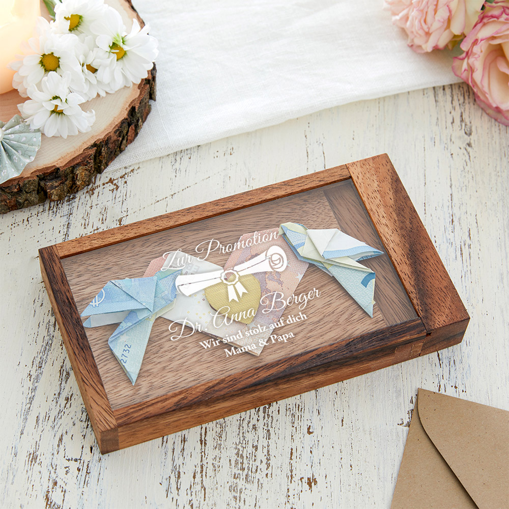 Geldgeschenkbox zur Promotion - Personalisiert