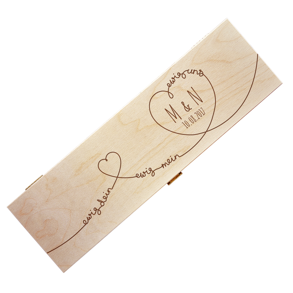 Weinkiste mit Gravur - Ewig uns - personalisiert