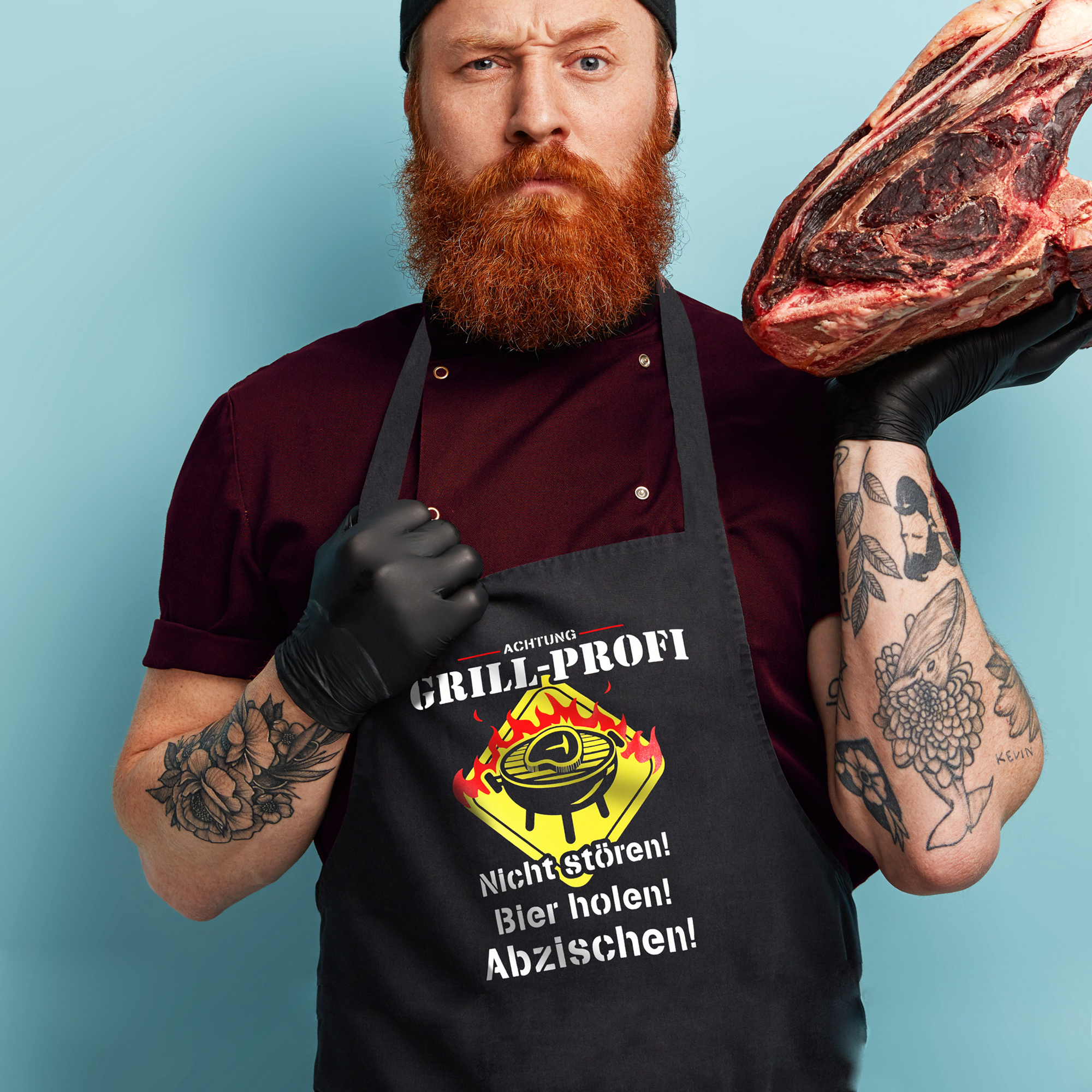 Lustige Schürze zum Grillen - Grillschürze für Grillprofis