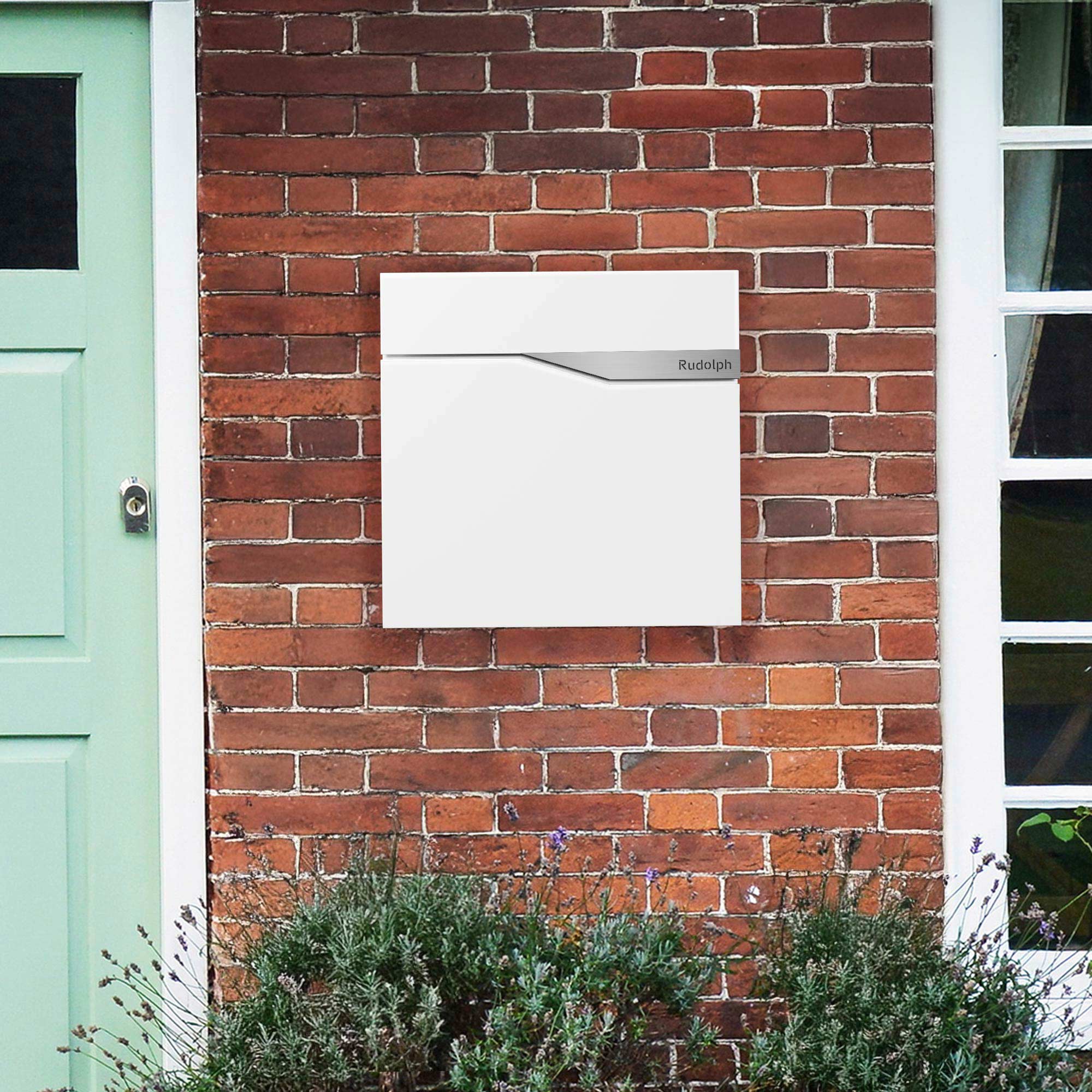 Briefkasten mit Zeitungsfach - Weiße Postbox