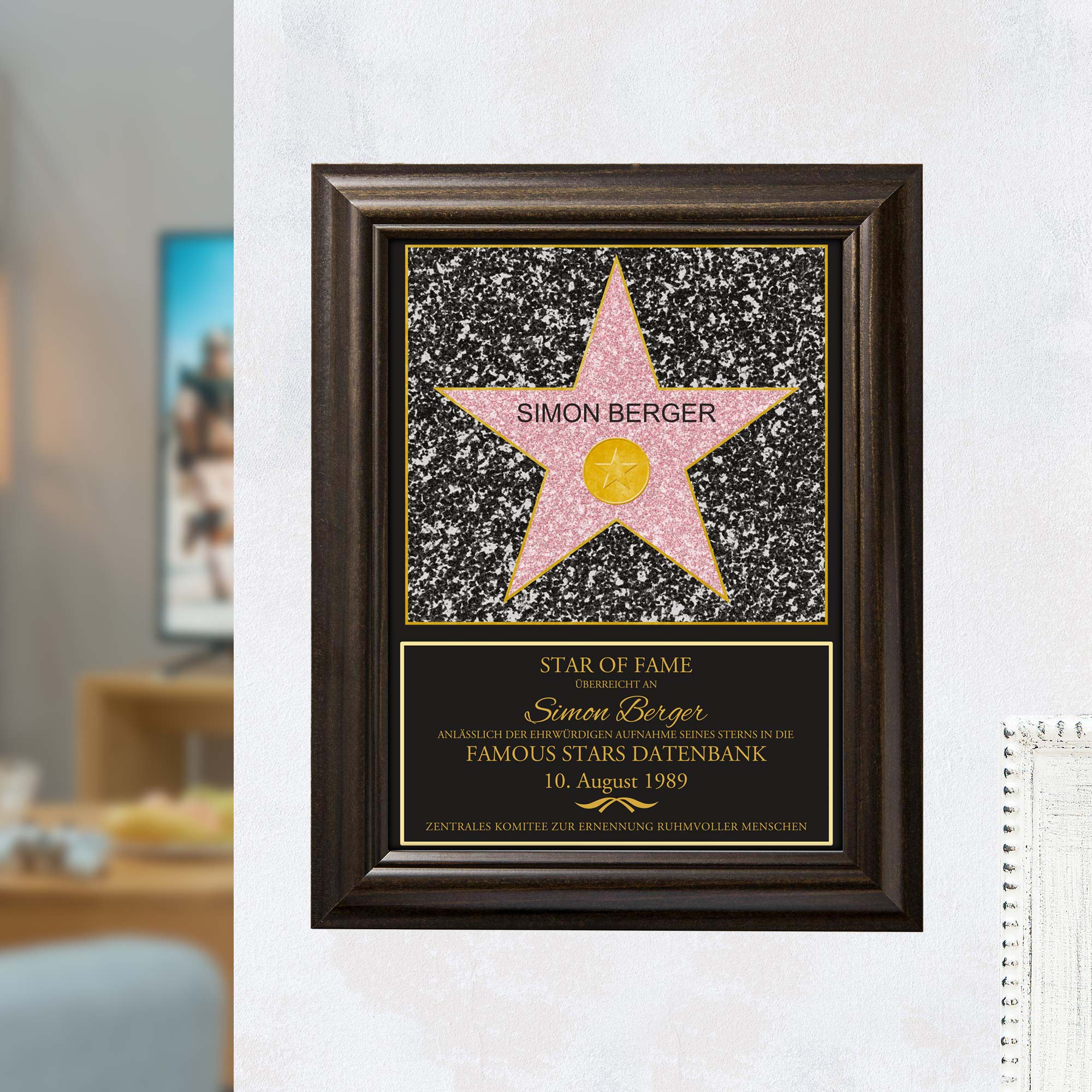 Personalisiertes Bild mit kleinem Rahmen - Star of Fame