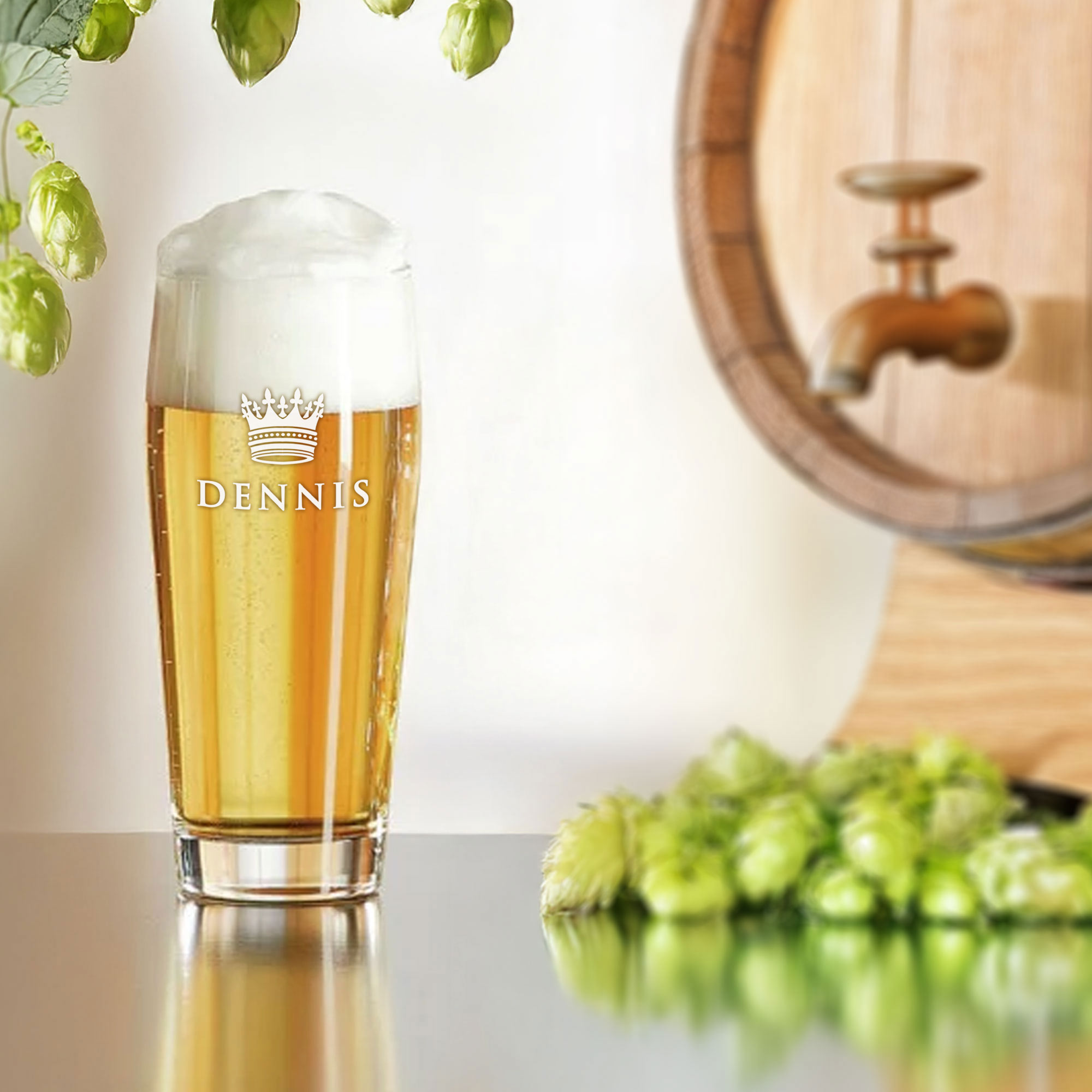Willibecher mit Gravur Große Krone - Bierglas