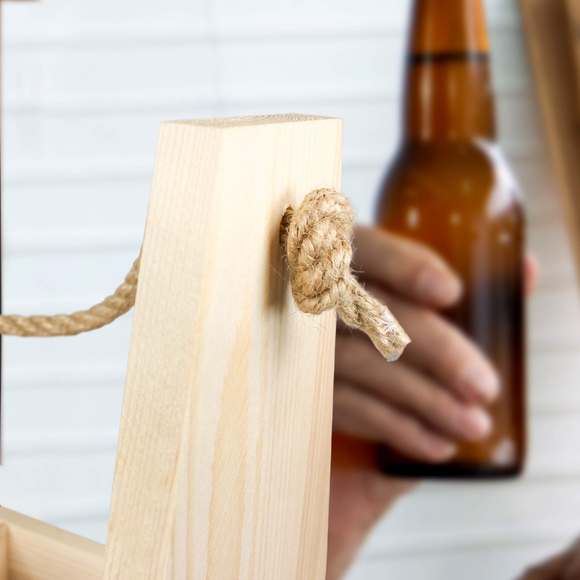 Flaschenträger 6-Fach aus Holz mit Gravur - Männerhandtasche