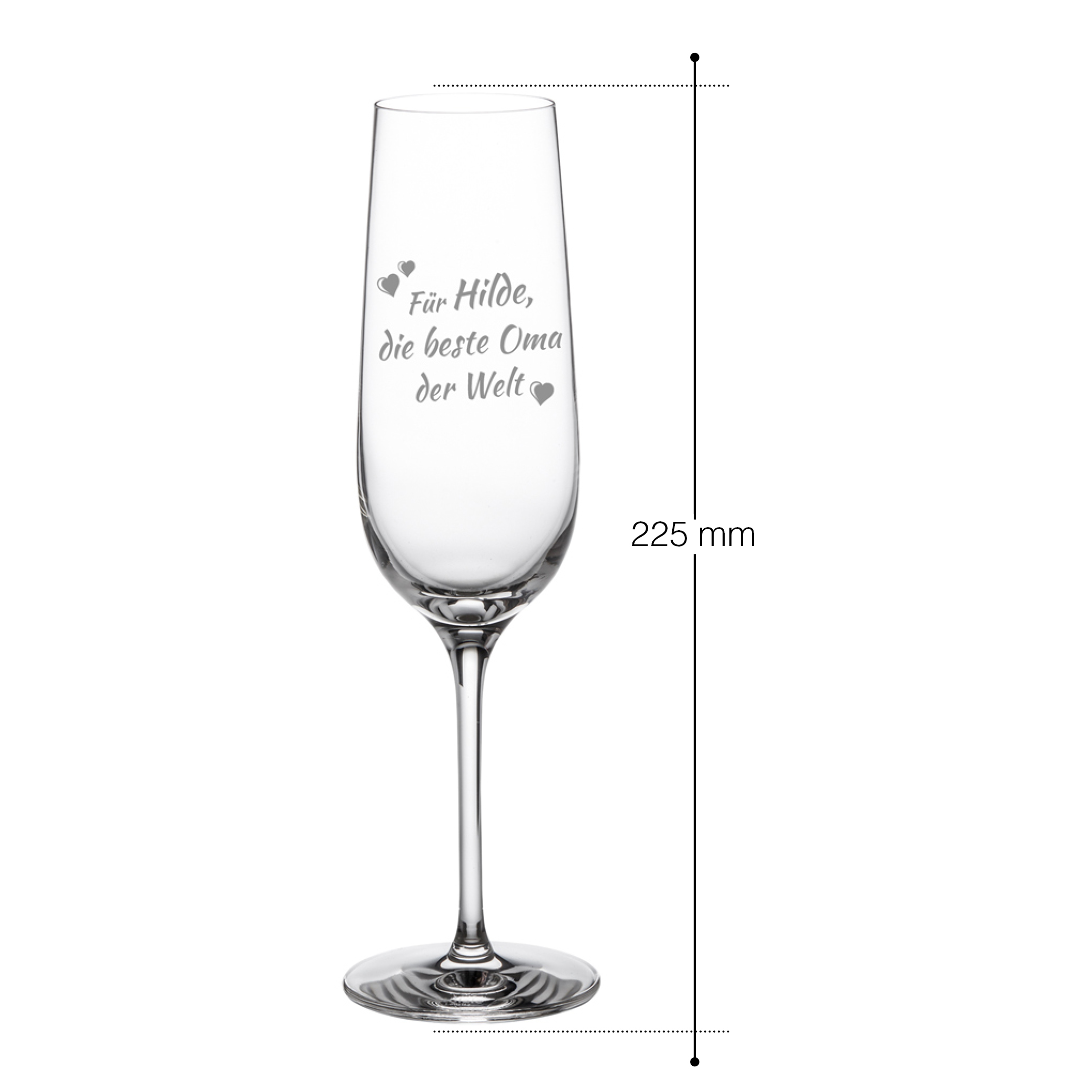 Sektglas mit individueller Gravur - Beste Oma