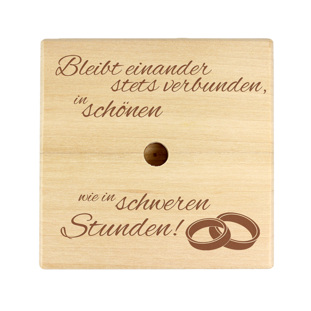 Geldwäschespinne mit Gravur - Hochzeit - Spruch