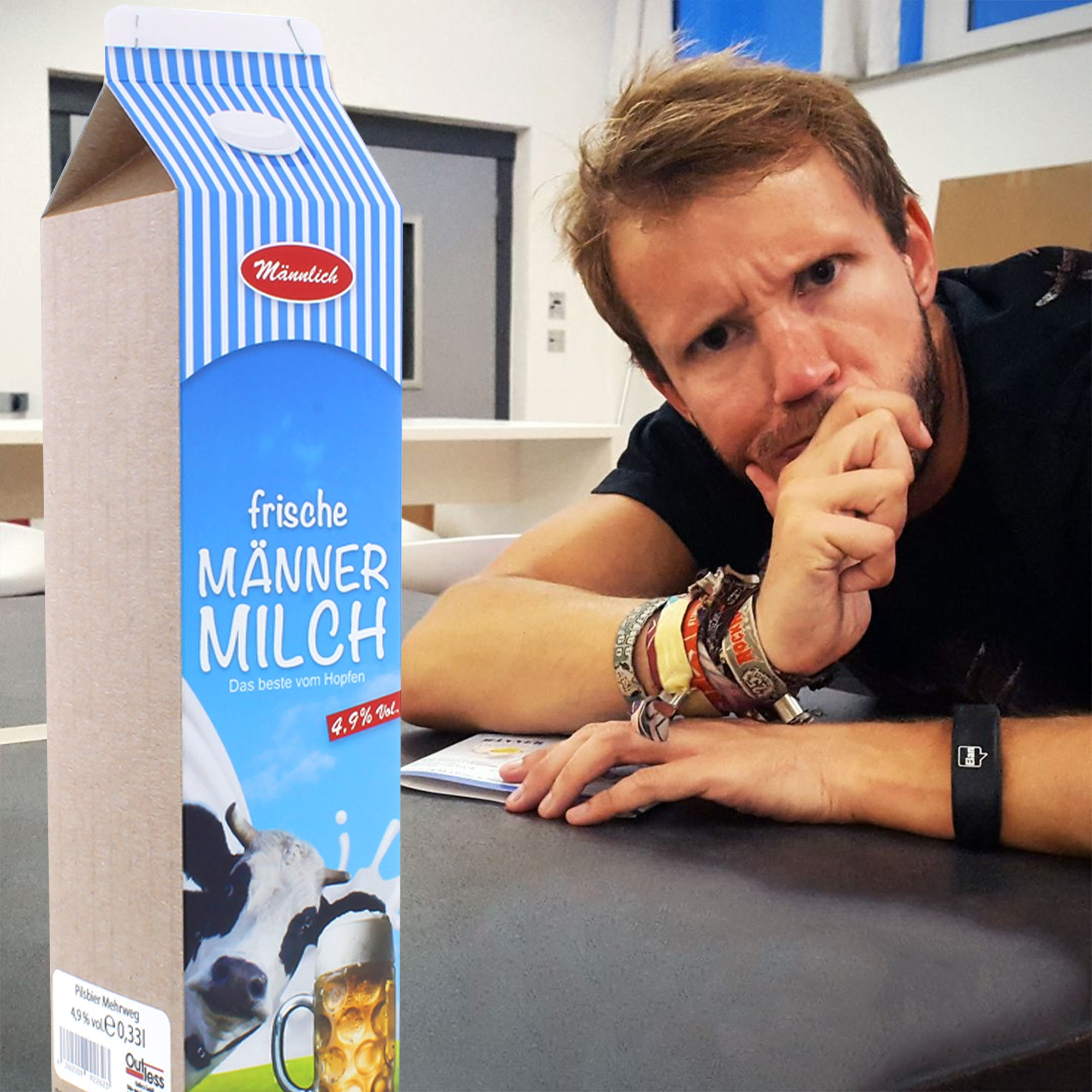 Männermilch im Karton - Bierflasche 0,33 l