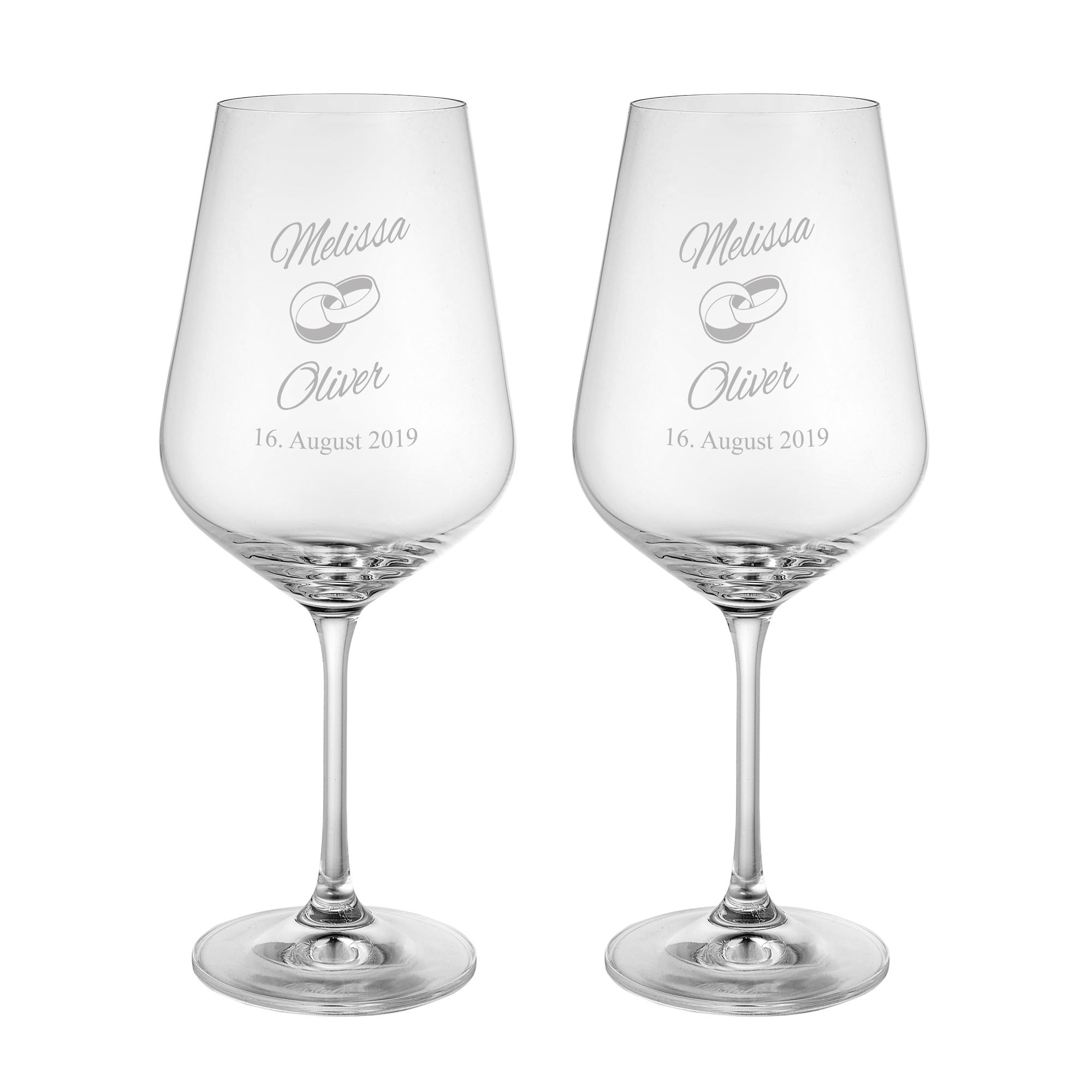 SET- 2er Set - Weinglas + Flaschenpuzzle - Dunkel - Hochzeit - Personalisiert