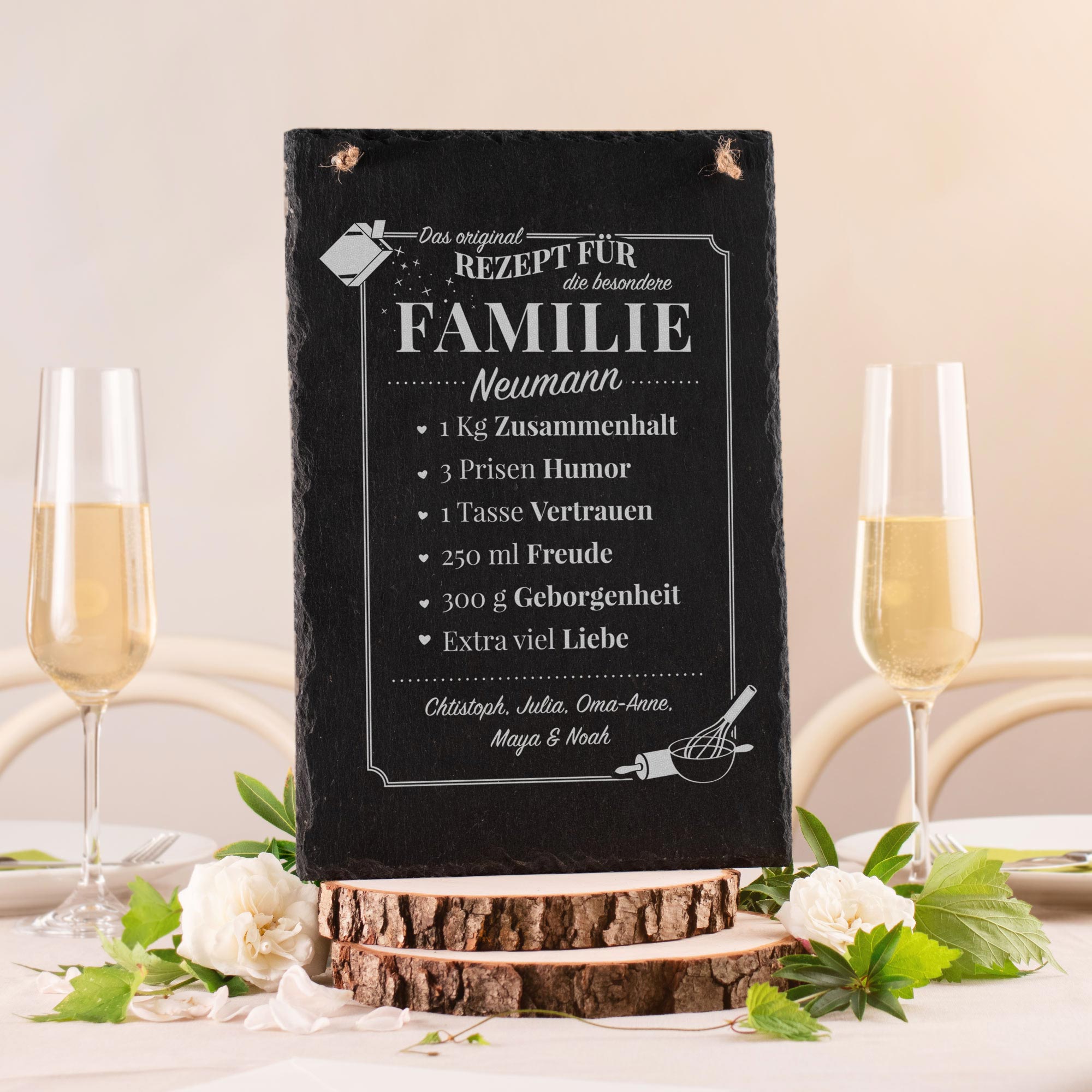 Schieferplatte XXL mit Gravur für Familien - Rezept 6