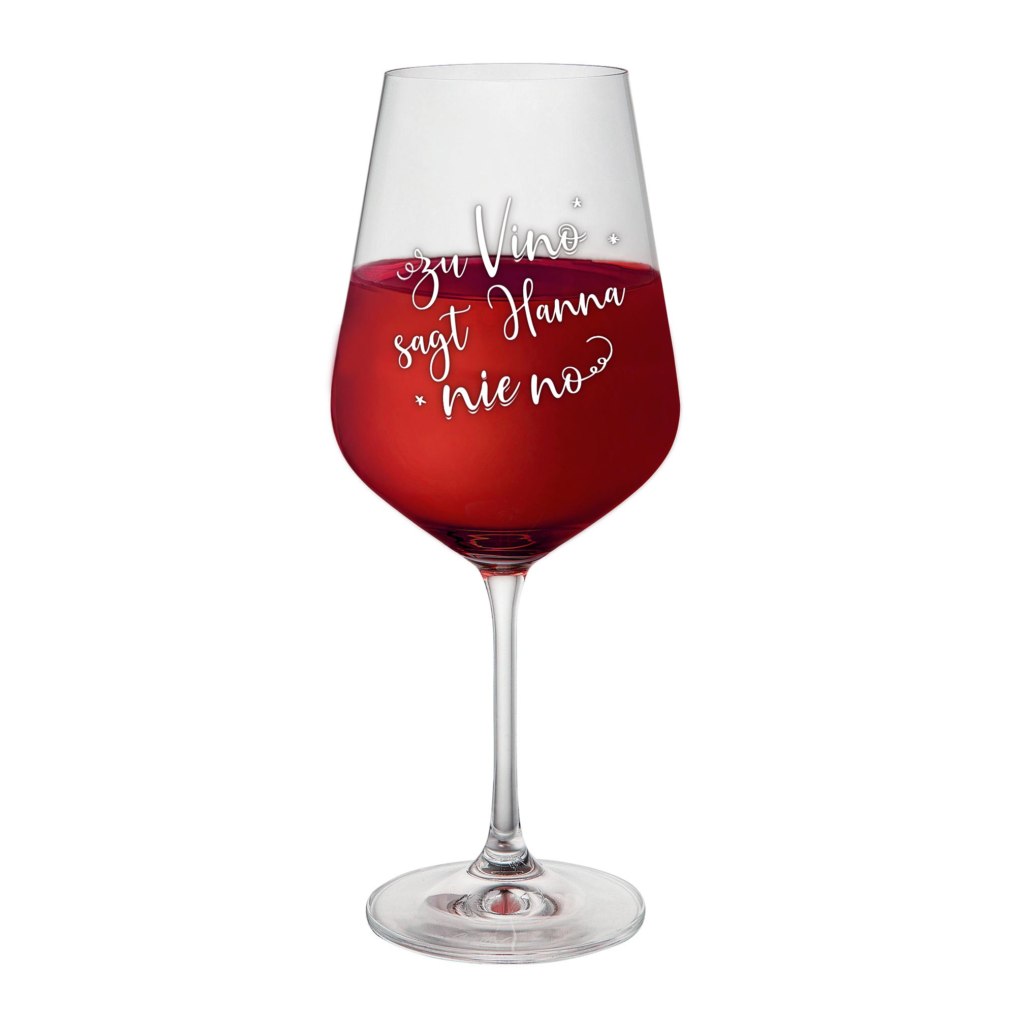 Weinglas  - Zu Vino sagt "Name" nie no - Personalisiert