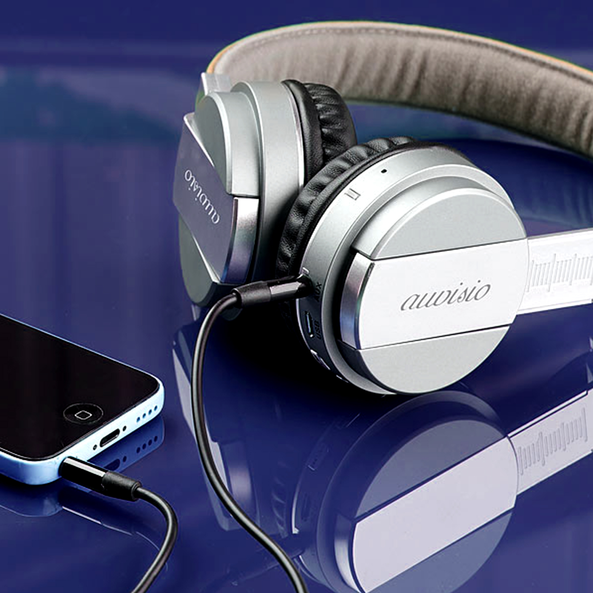 Kabellose On Ear Kopfhörer, Wireless Kopfhörer mit Bluetooth Funktion und Mikrofon, Over Ear Kopfhörer ohne Kabel, Drahtlos Kopfhörer für unterwe