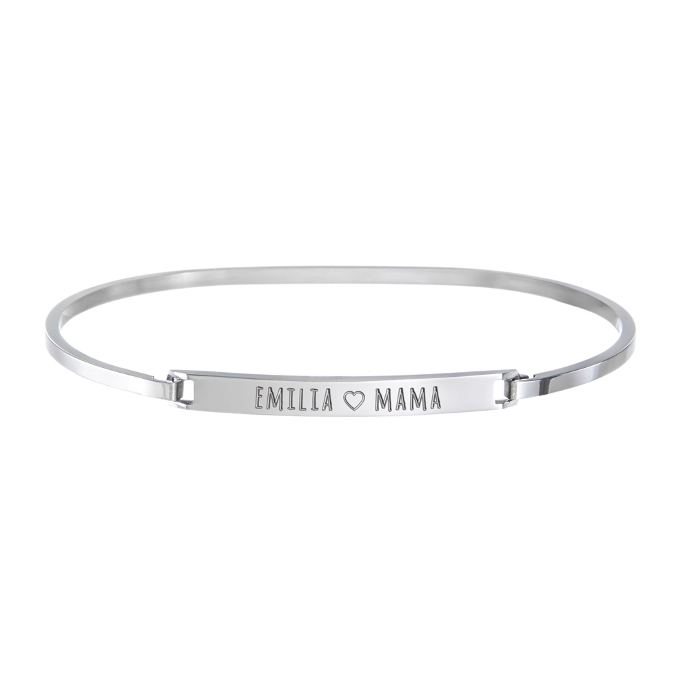 Armreif mit Gravur für Mama - Silber - Personalisiert, Gravur für Mama, armband mit gravur, Muttertagsgeschenke, armbänder damen