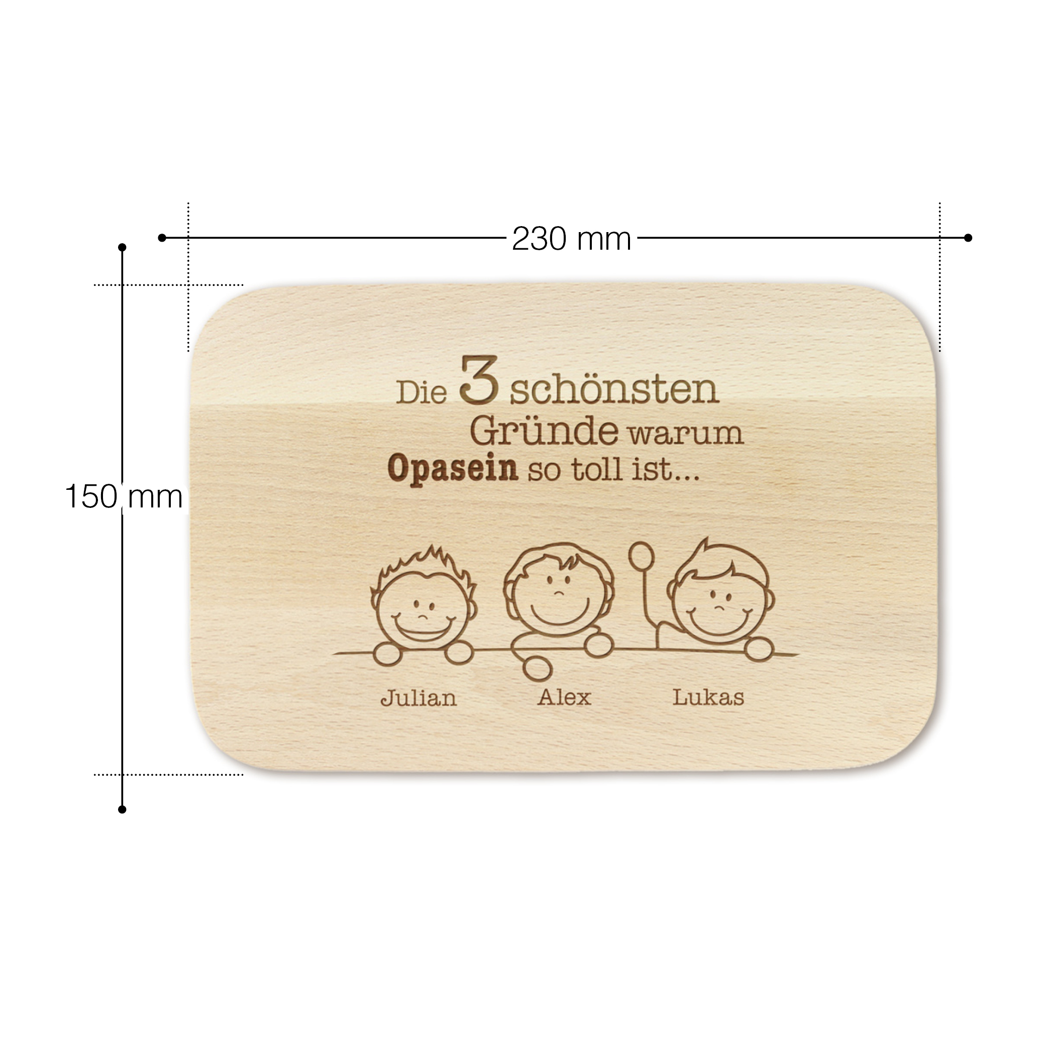 Frühstücksbrett - 2er Set - Gute Gründe Oma & Opa - Personalisiert
