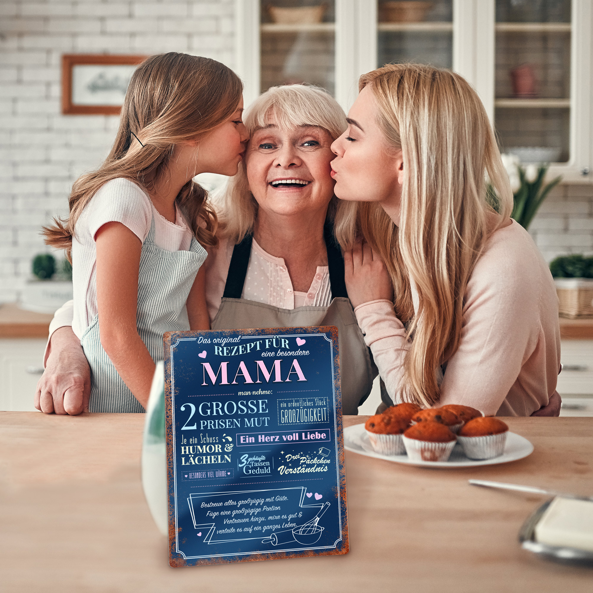 Wandschild mit Aufdruck - Rezept für die beste Mama