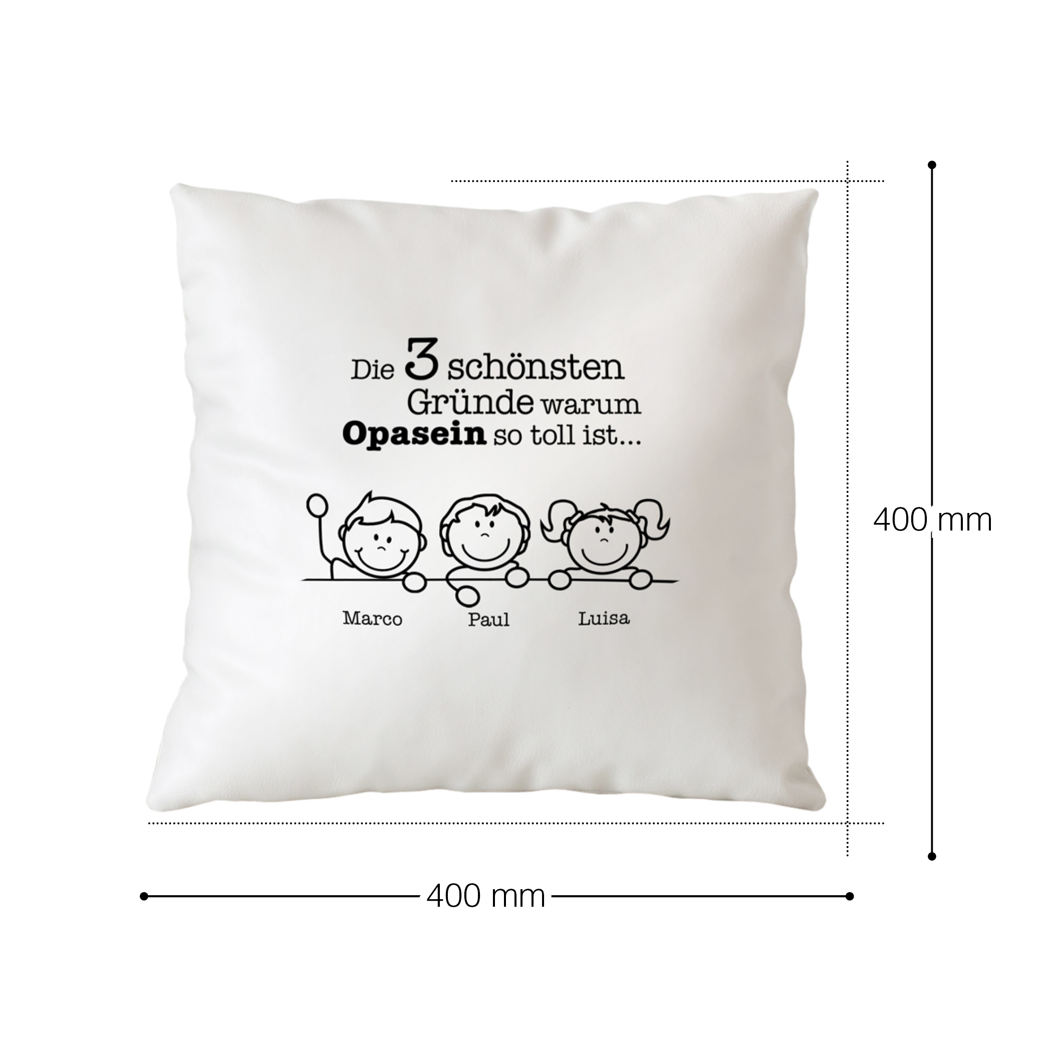 Bedrucktes Kissen - Gute Gründe fürs Opasein - Personalisiert