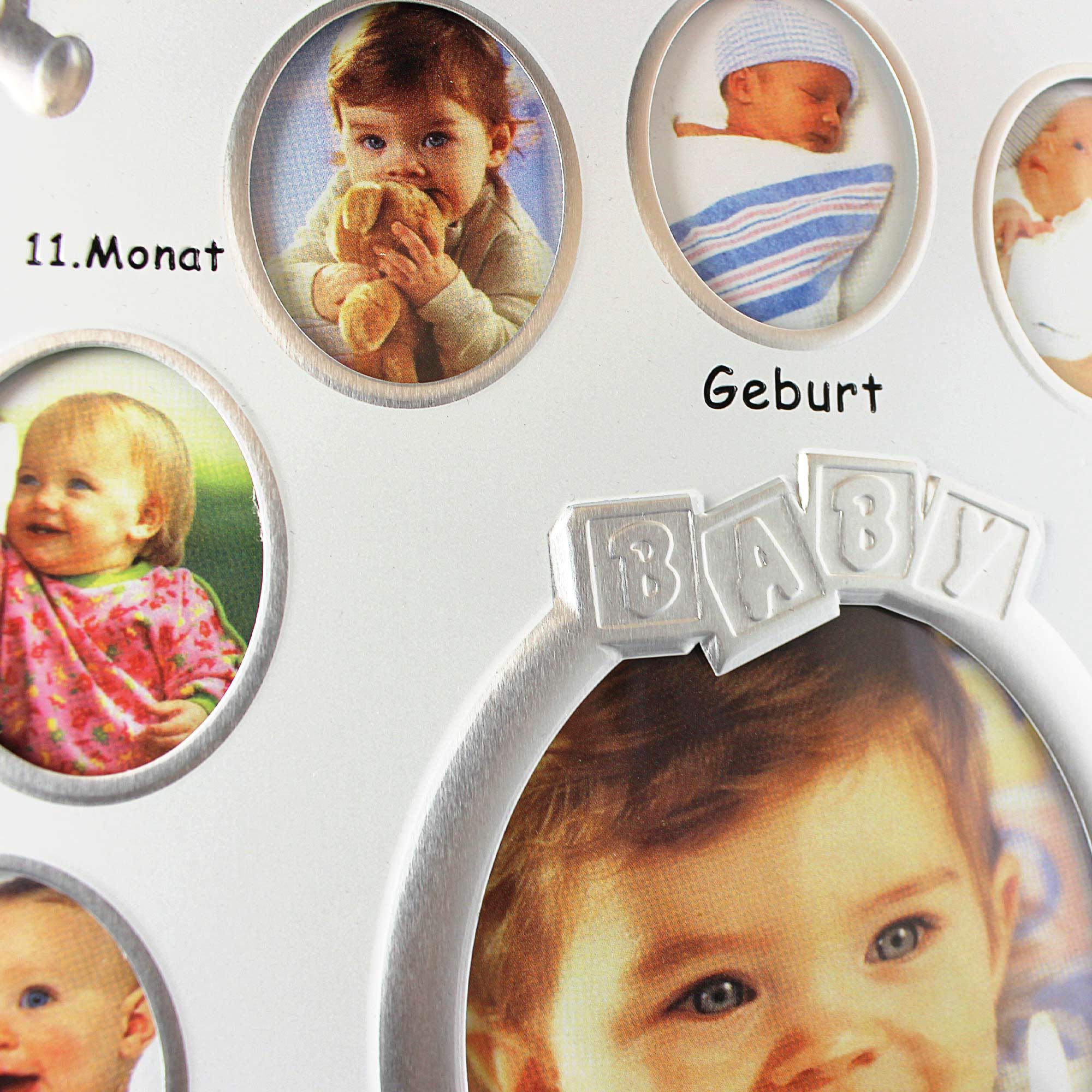 Bilderrahmen für Babybilder, Baby Galerie als Andenken, First Year Rahmen als Geschenk zur Geburt, Geburtstagsgeschenk für Einjährige