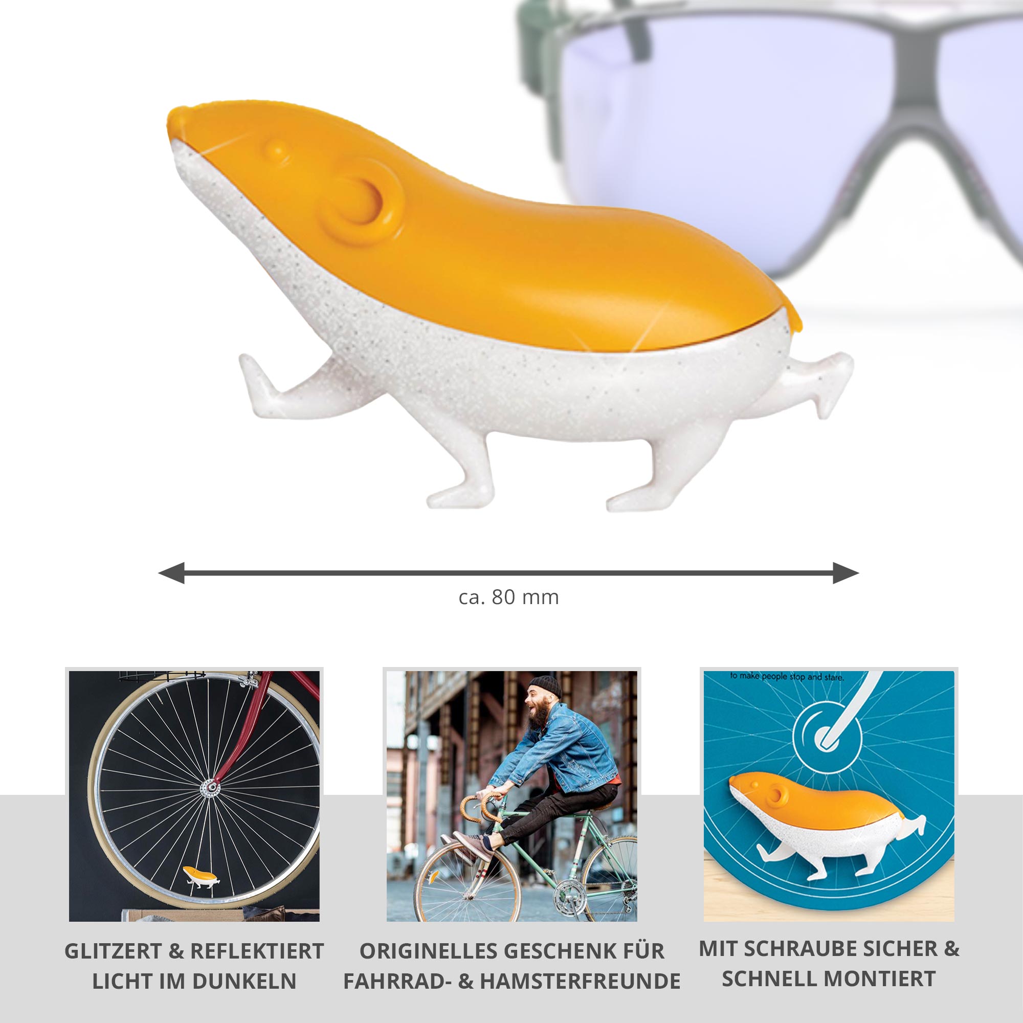 Hamster mit Glitzerbauch - Fahrrad Zubehör
