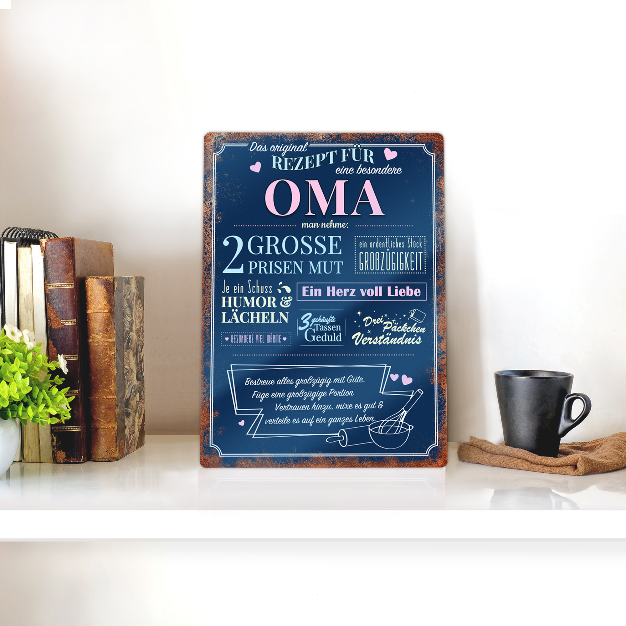 Wandschild mit Aufdruck - Rezept für die beste Oma