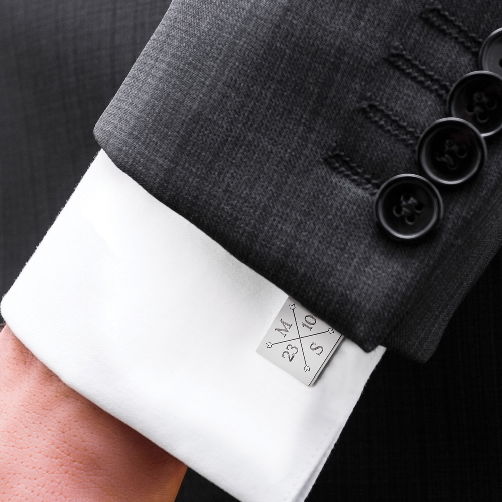 Manschettenknöpfe mit Gravur zur Hochzeit - Monogramm