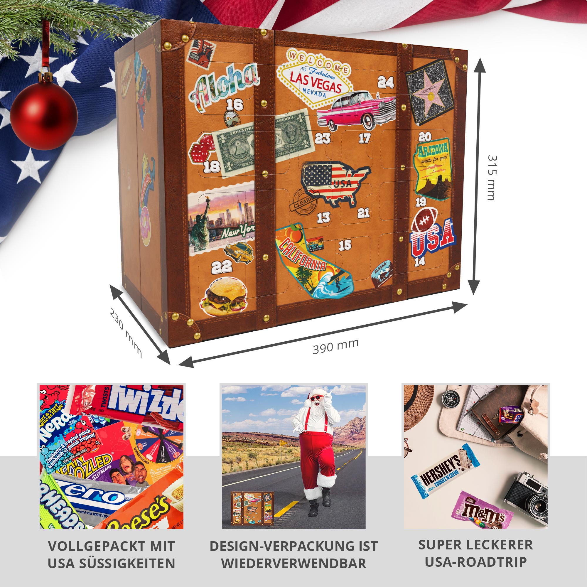Adventskalender mit amerikanischen Süßigkeiten 2