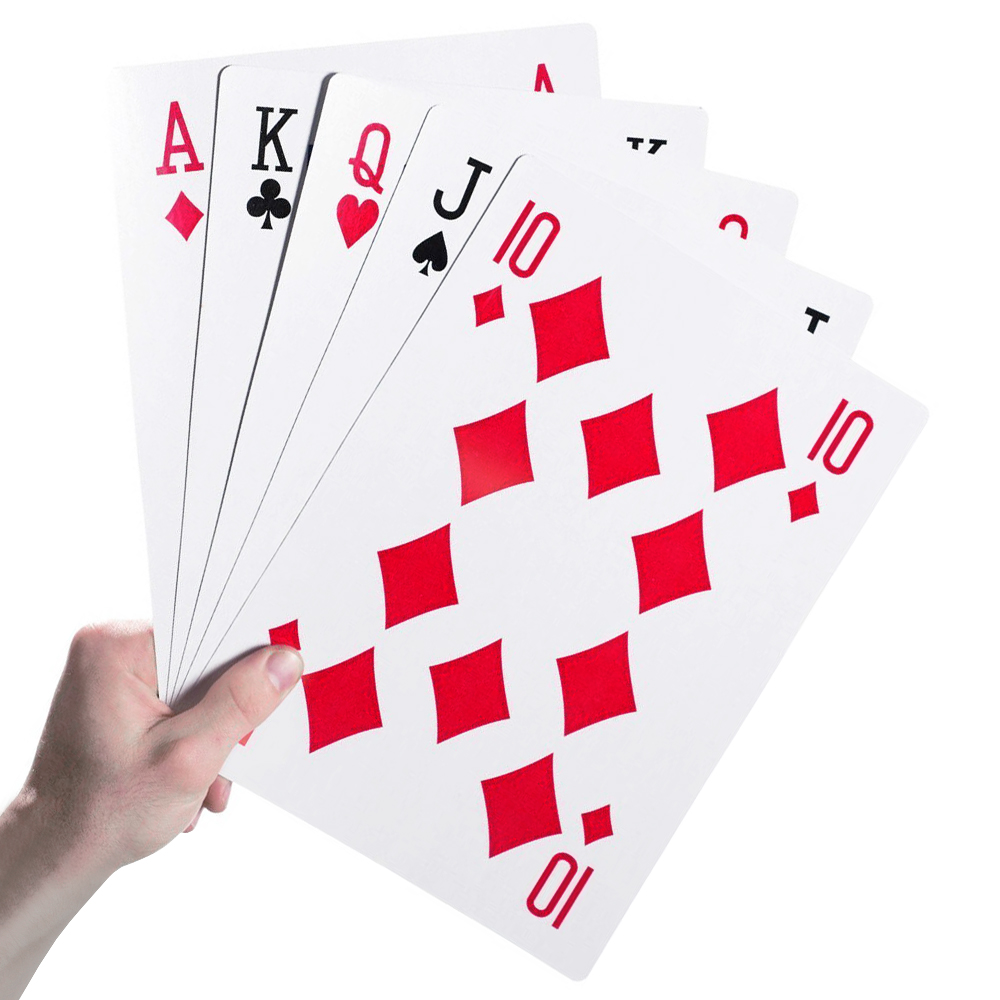 Spielkarten in Übergröße, Klassisches Kartenspiel Set mit riesigen Spielkarten, Übergroße Spielkarten als Spielklassiker, Großes Kartenspiel Ska