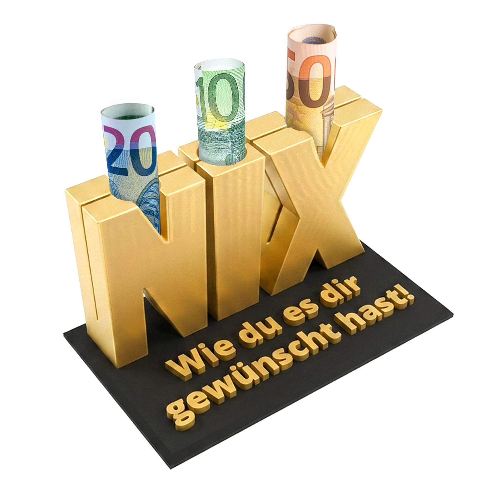 Nix Geschenk - Geschenkverpackung für Geld & Gutscheine in Gold