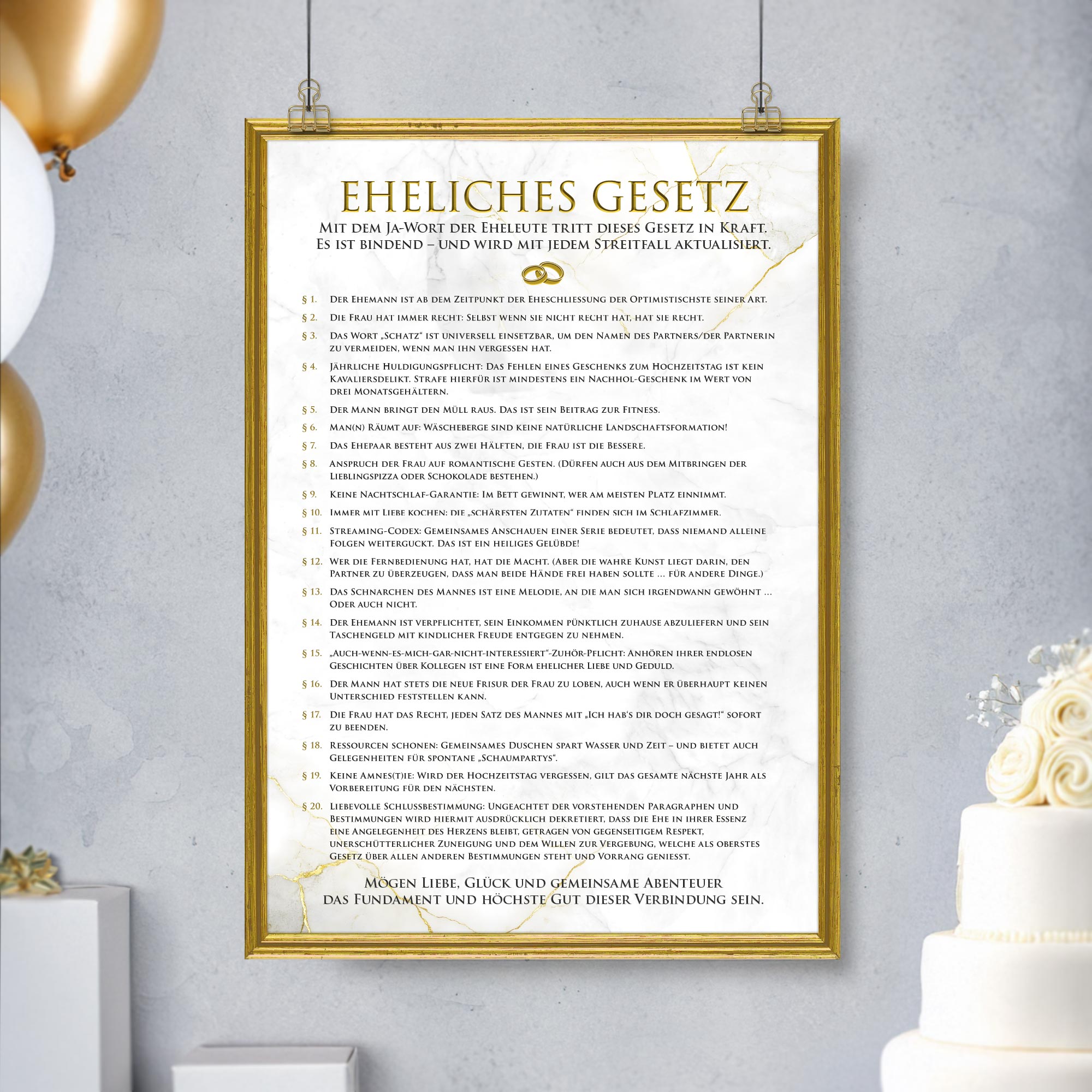 XXL Poster Ehegesetz - Antikes Design