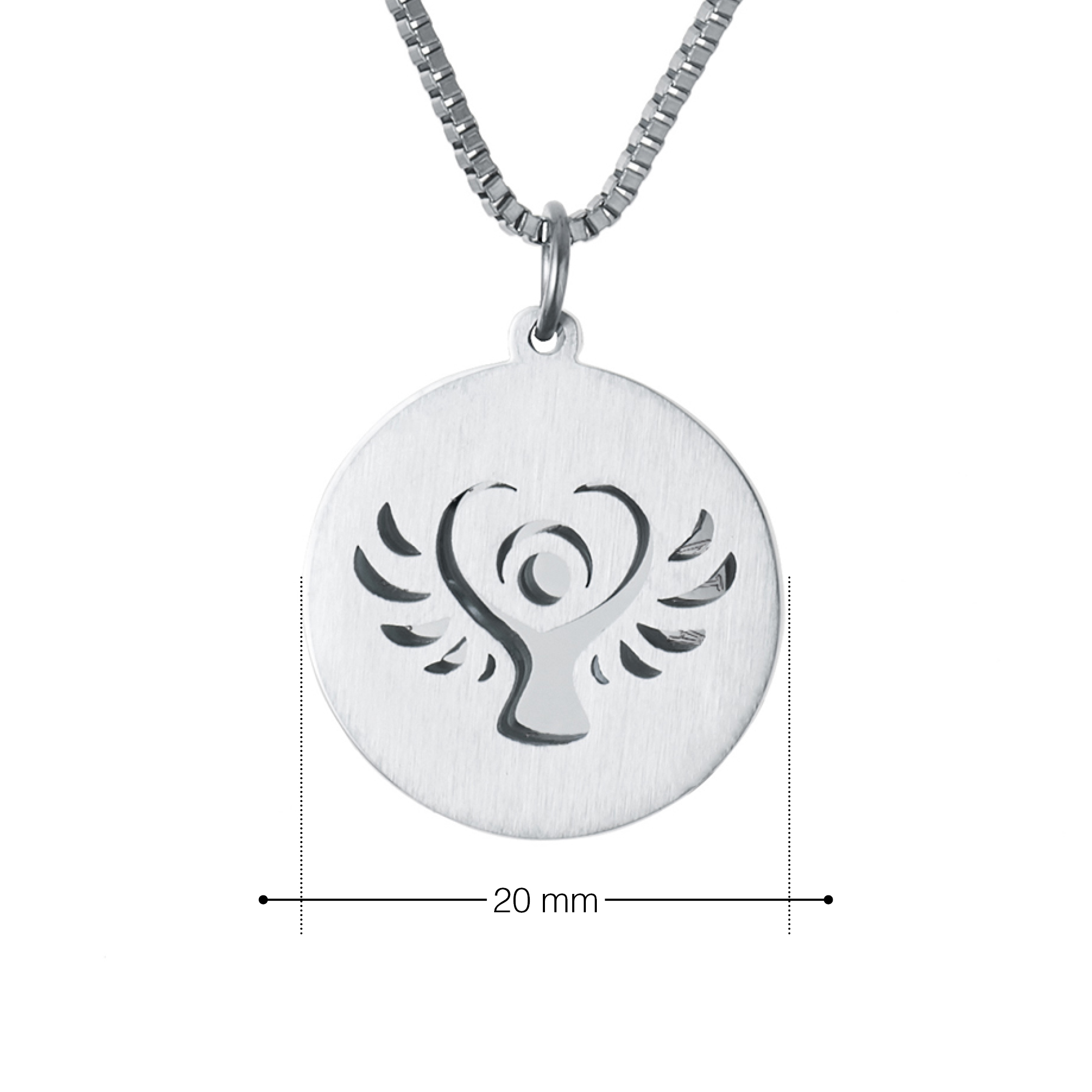Kette mit Schutzengel Anhänger- Family - Silber