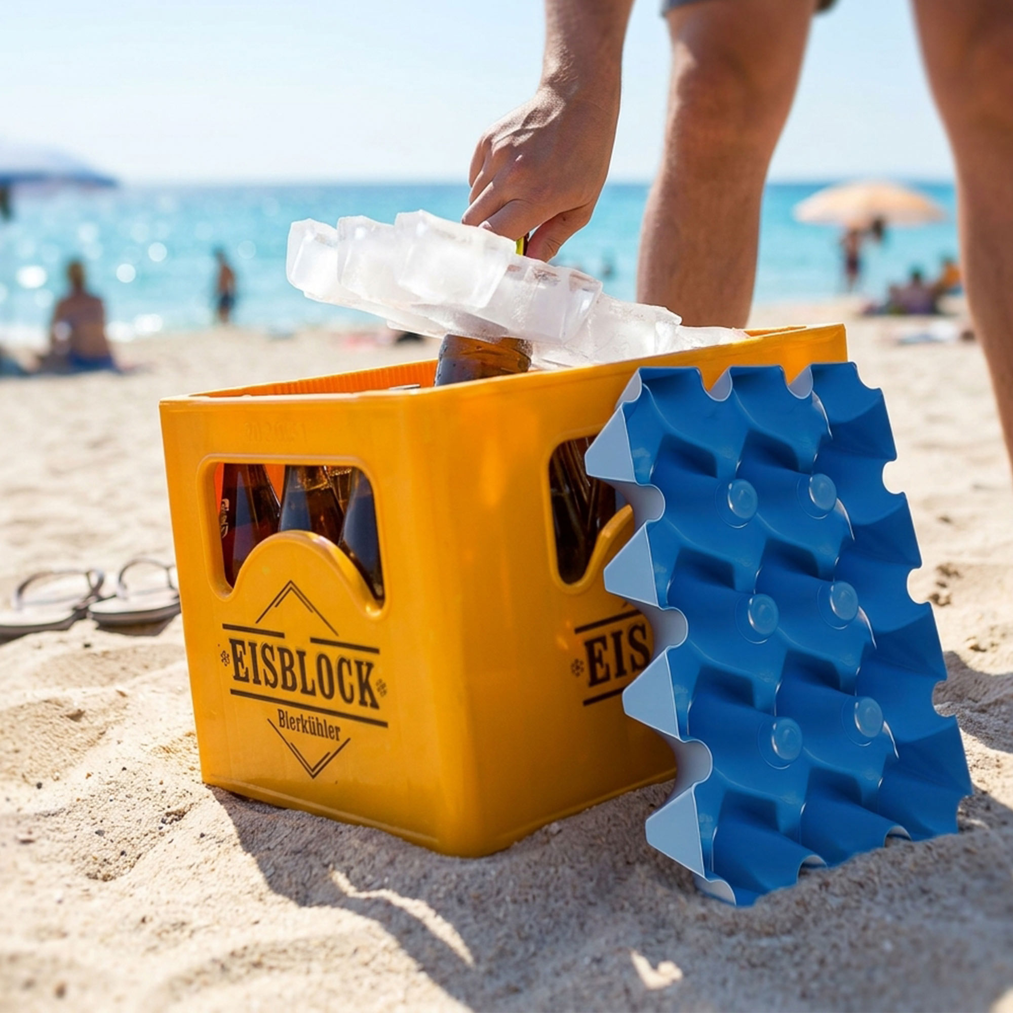 Bierkastenkühler Eisblock - 0,5 l Flaschen