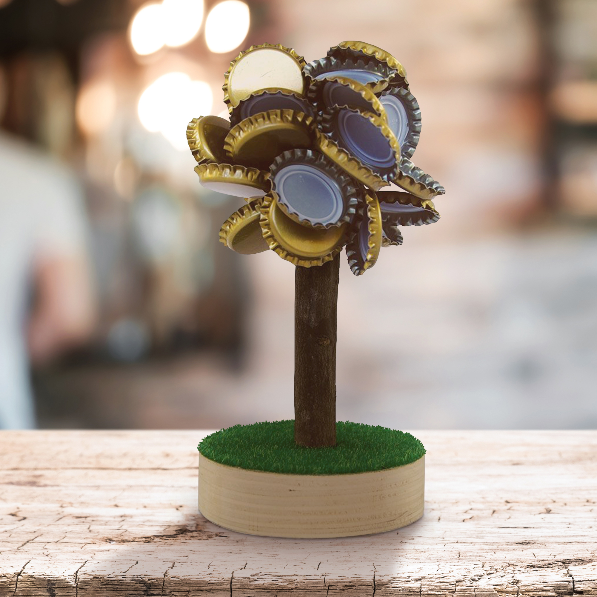 Bierdeckel Magnet - Baum aus Kronkorken