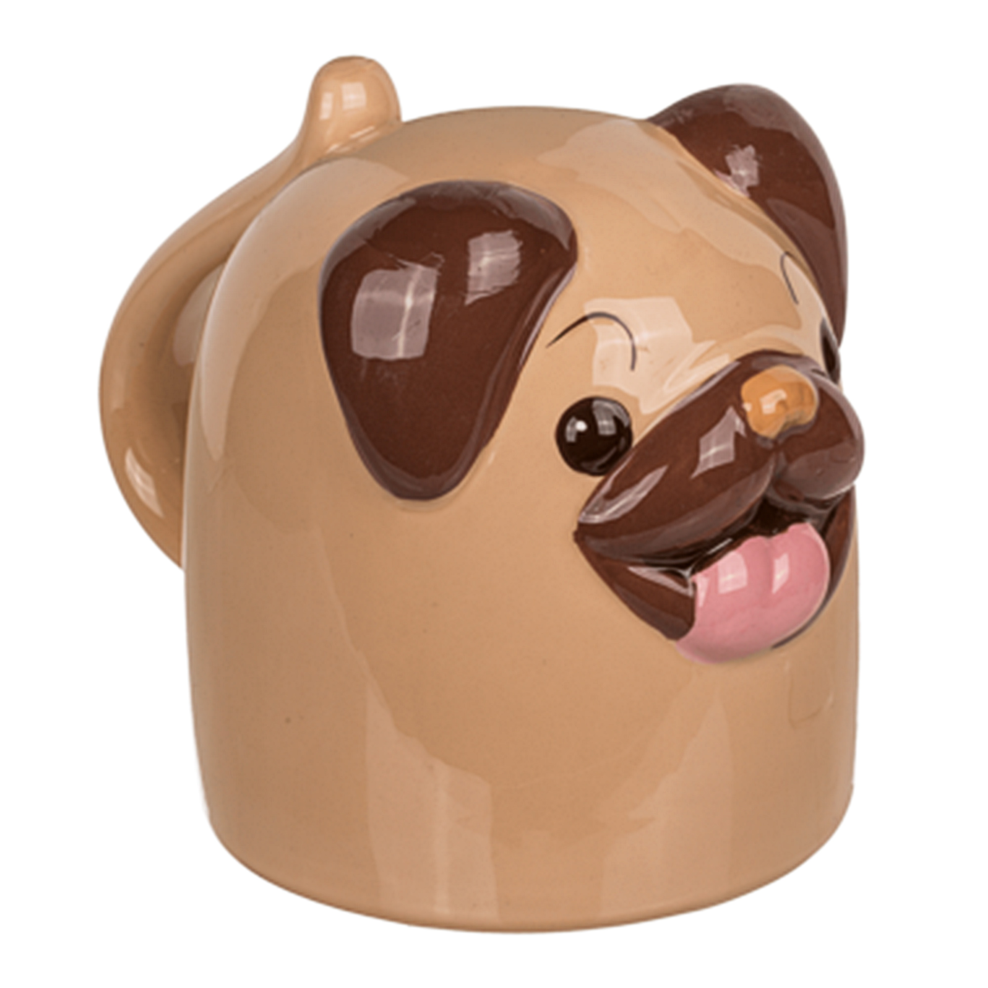 Besondere Tasse in Hundeform, Keramiktasse im Mopd Design, Kaffeetasse aus Keramik, Hundetasse für Heißgetränke, Tier Tasse für Hundefreunde
