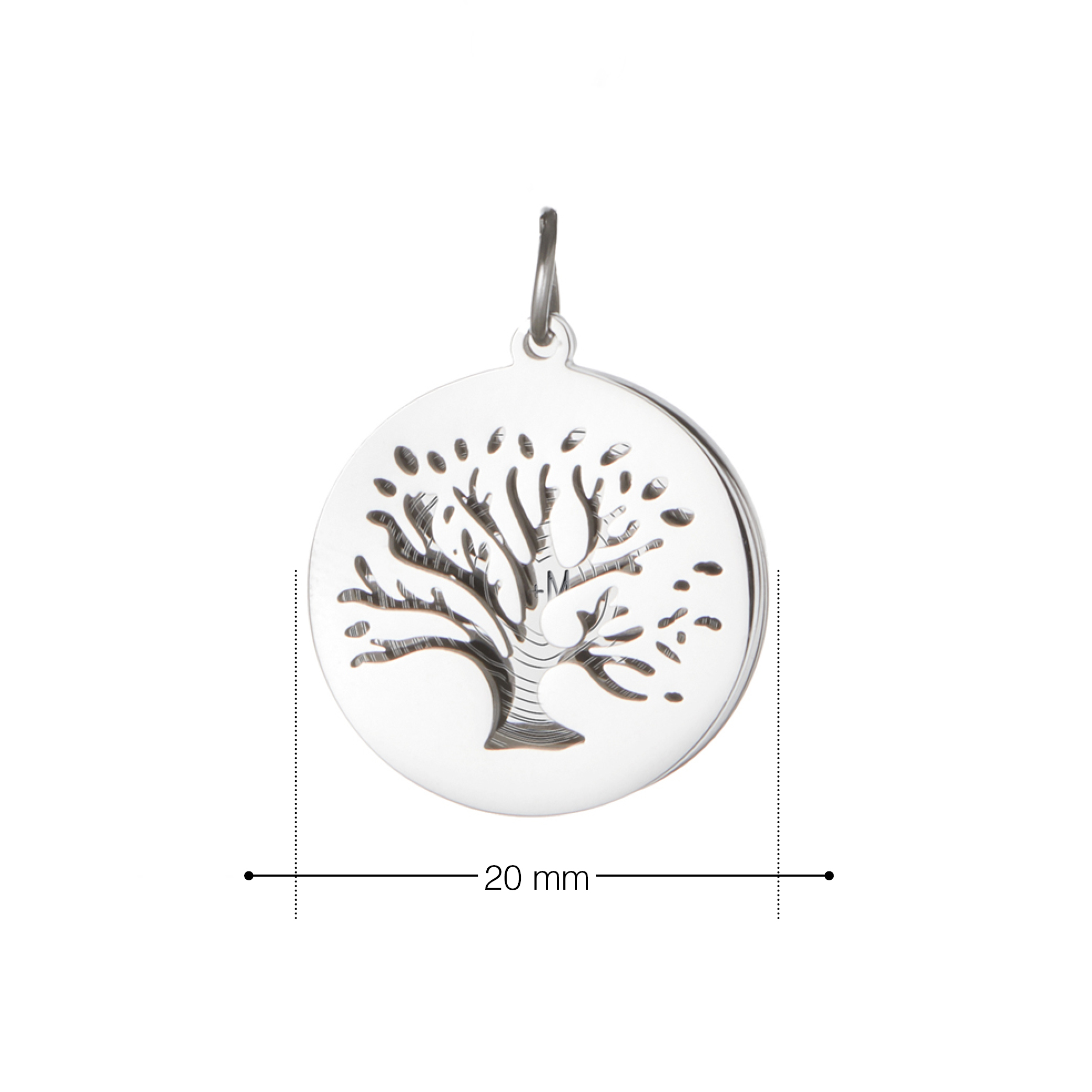 Kette mit Lebensbaum-Anhänger - Jahresringe - Silber