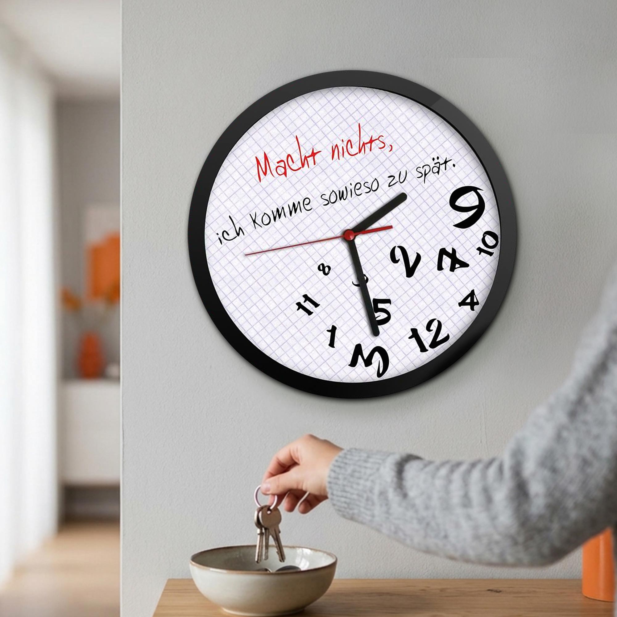 Zu spät - lustige Uhr