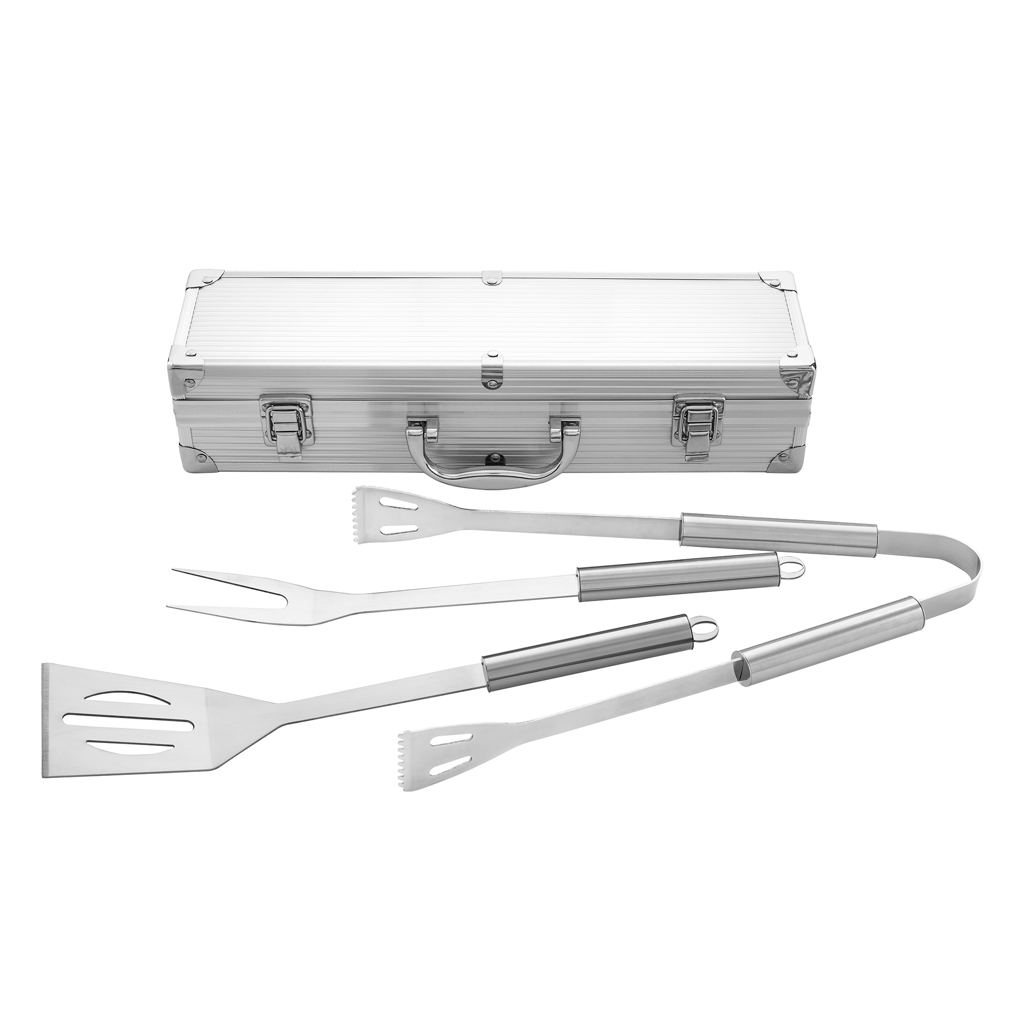 BBQ Set - Grillbesteck im Koffer - Schneidebrett mit Gravur - Grillmeister