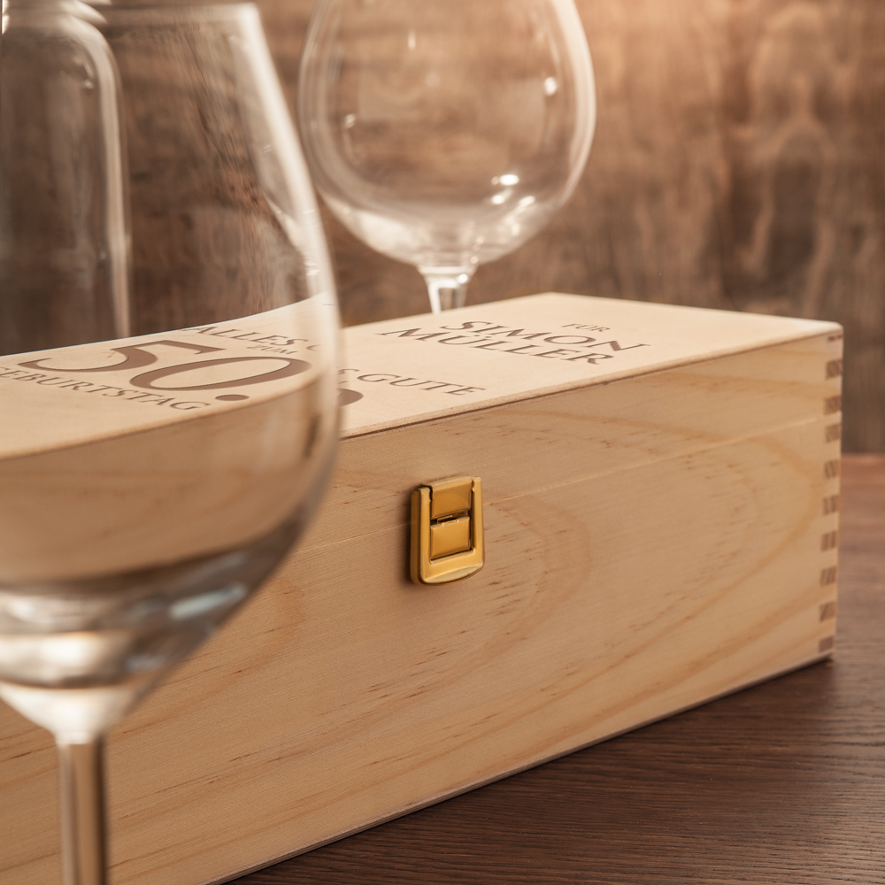Weinkiste - Gravur zum Geburtstag - Personalisiert