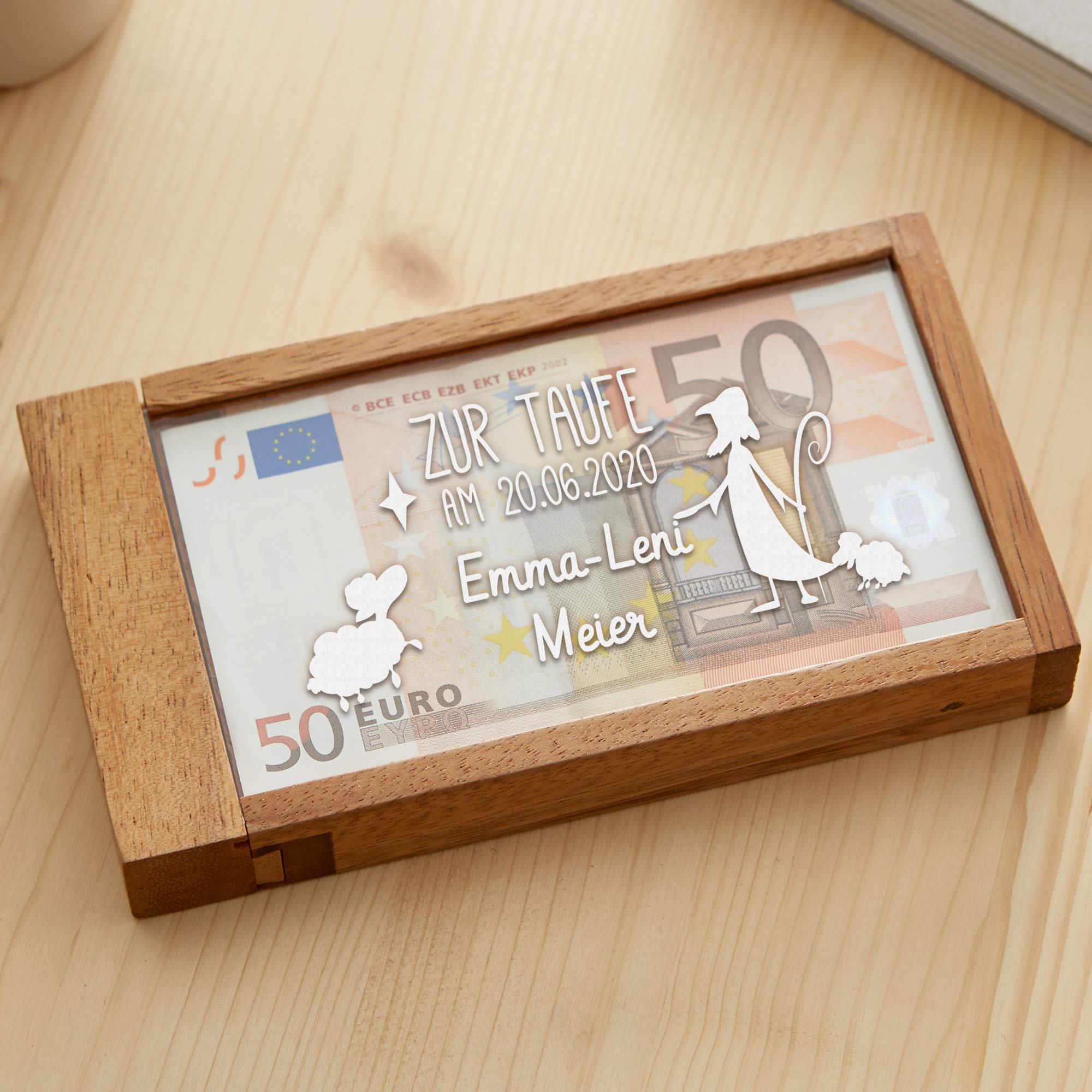 Magische Geldgeschenkbox zur Taufe - Personalisiert