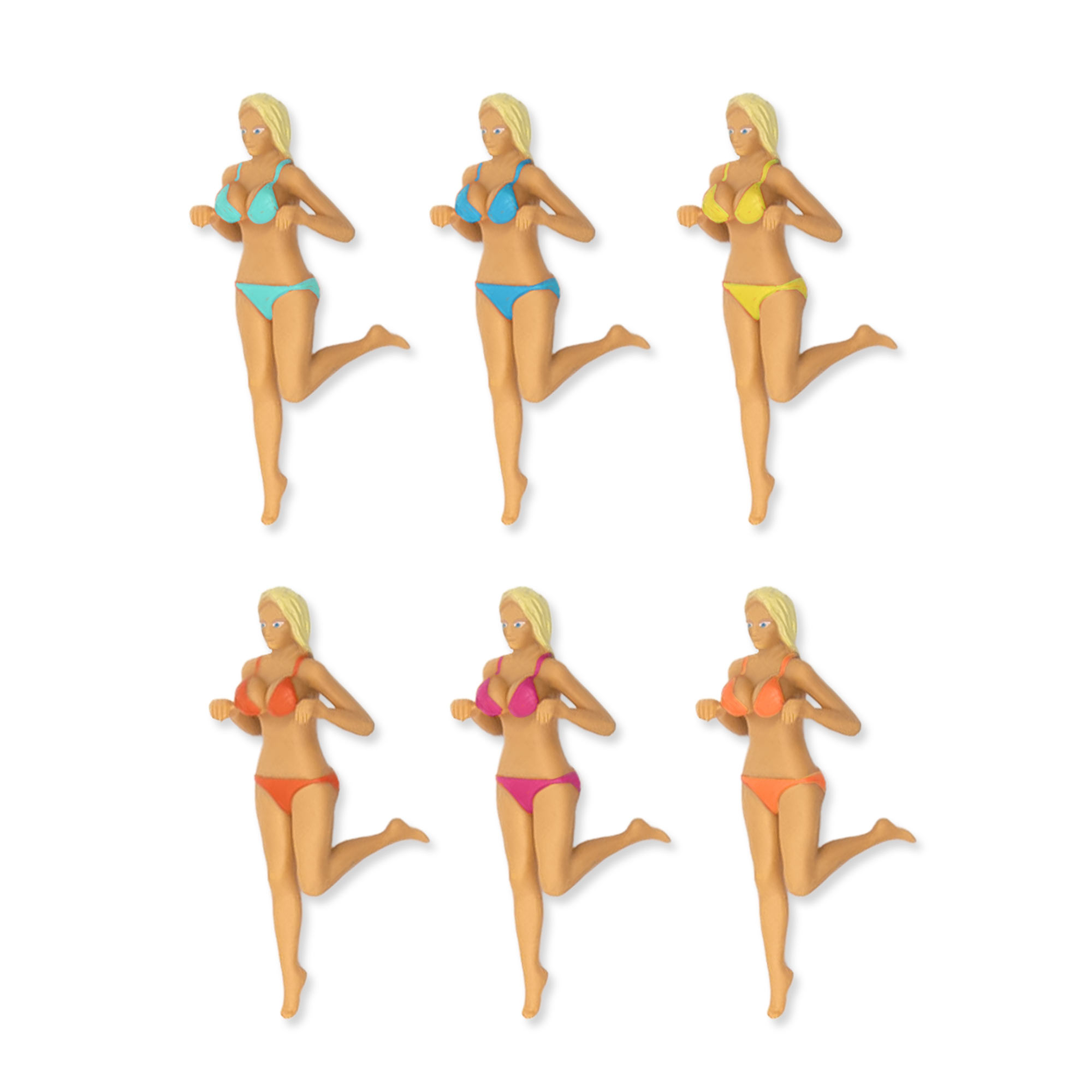 Glasmarkierer im 6er Set - Strand Girls