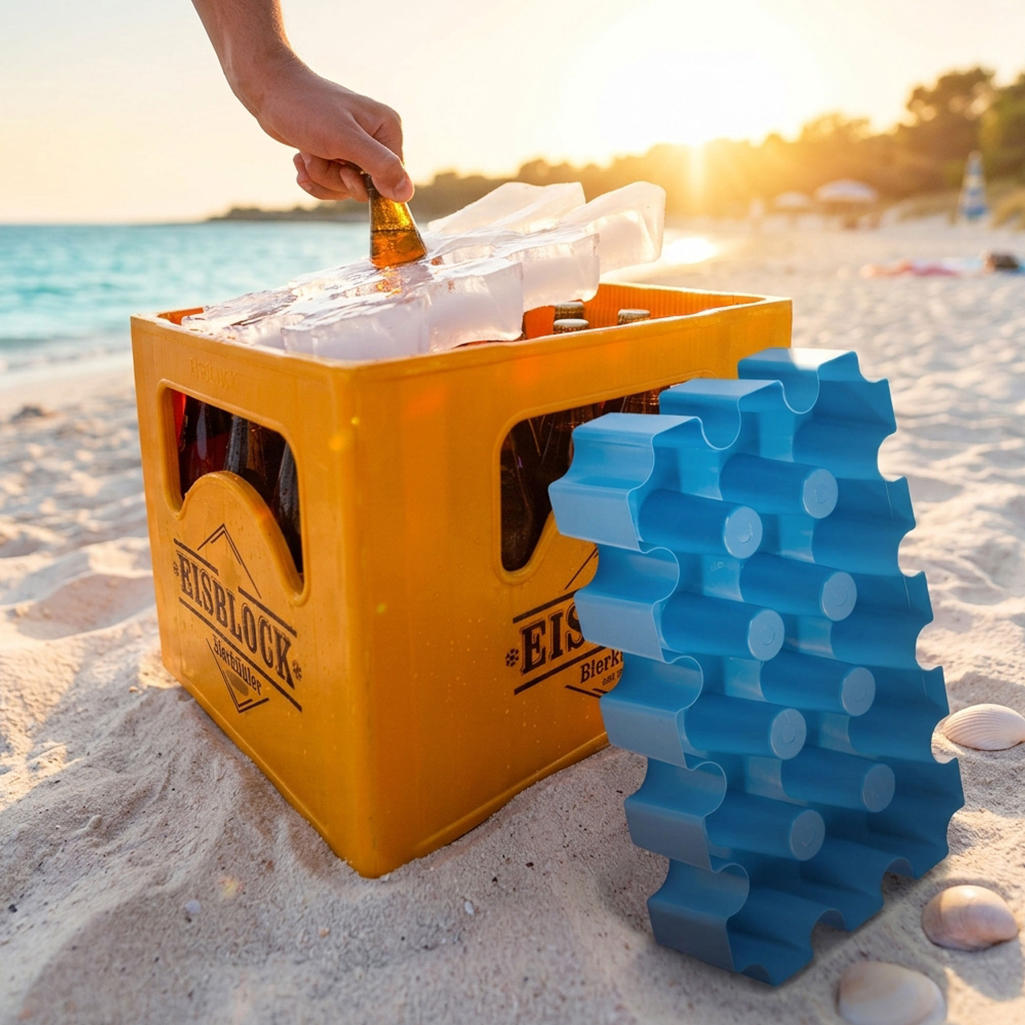 Bierkastenkühler Eisblock - 0,33 l Flaschen