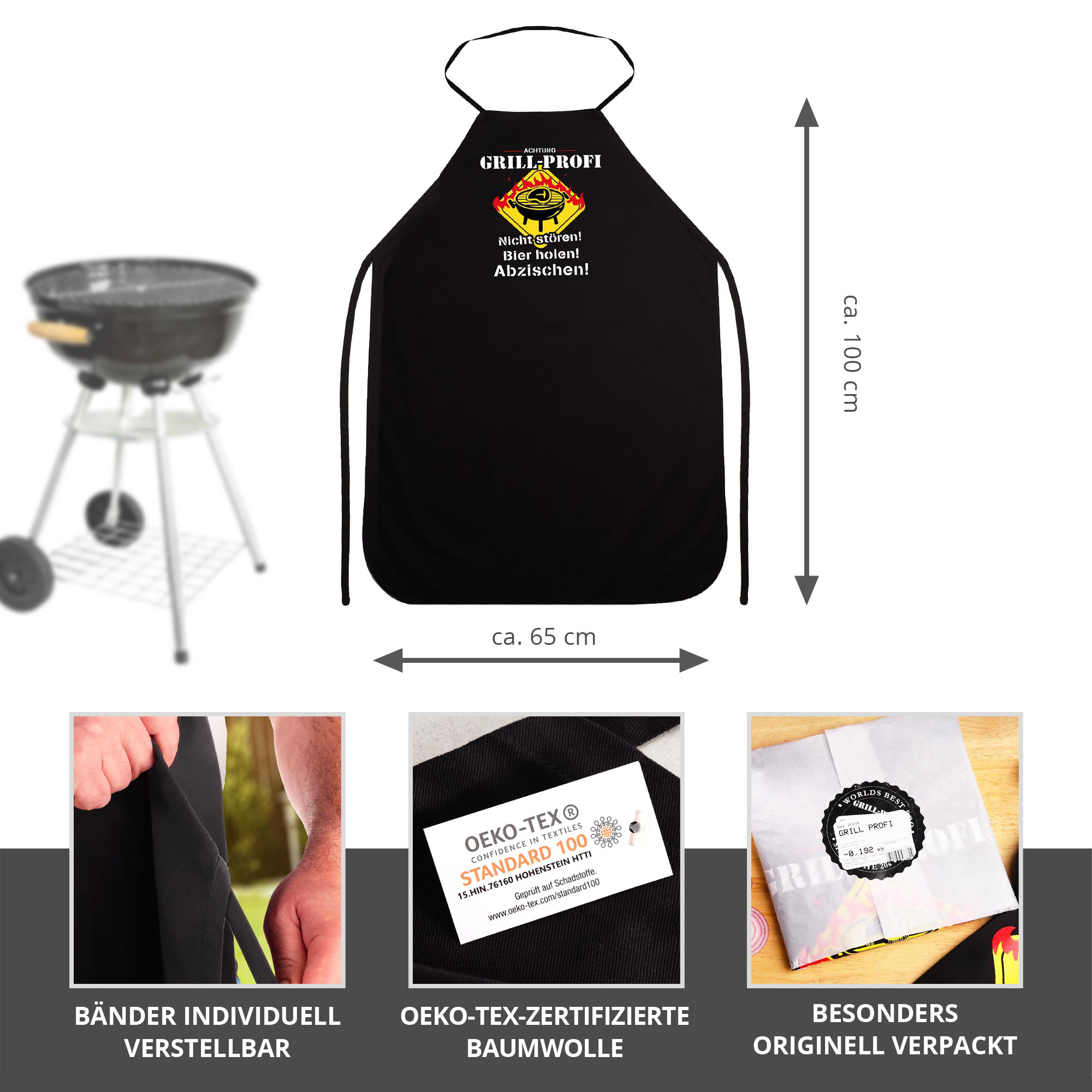 Lustige Schürze zum Grillen - Grillschürze für Grillprofis