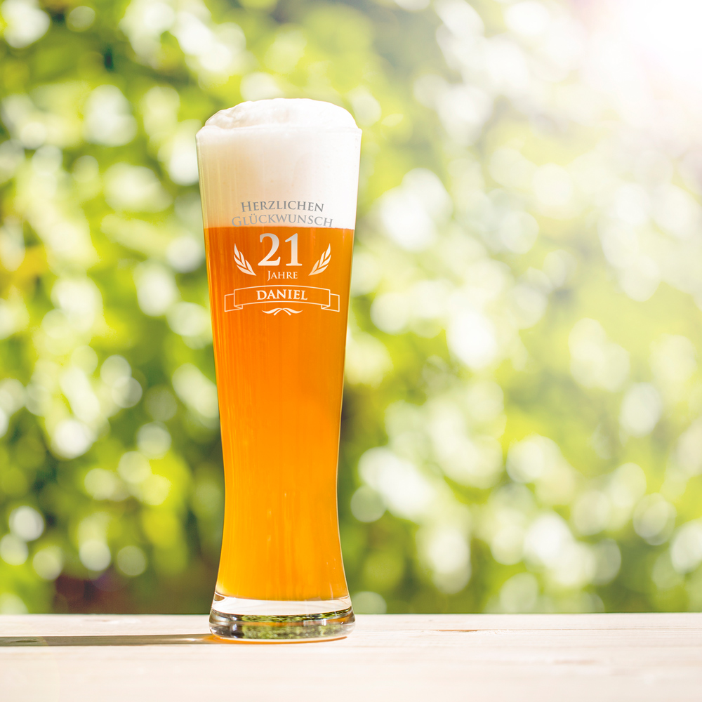 Weizenglas mit Gravur - Zum Geburtstag - Personalisiert