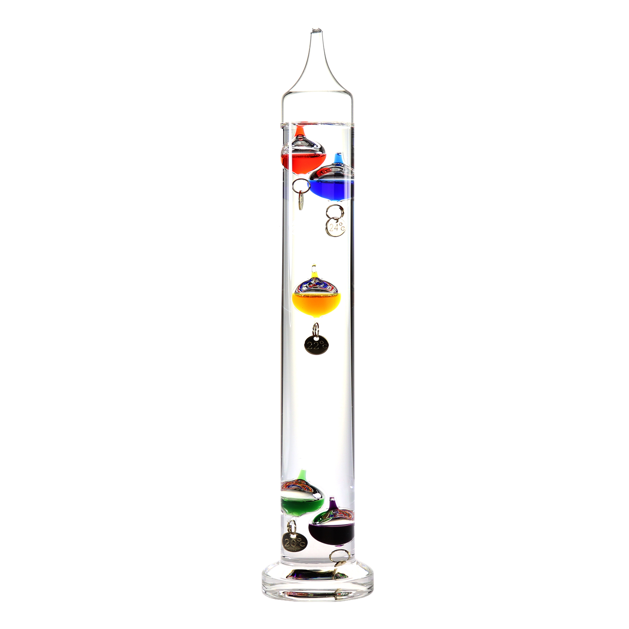 Galileo Thermometer mit bunten Kugeln