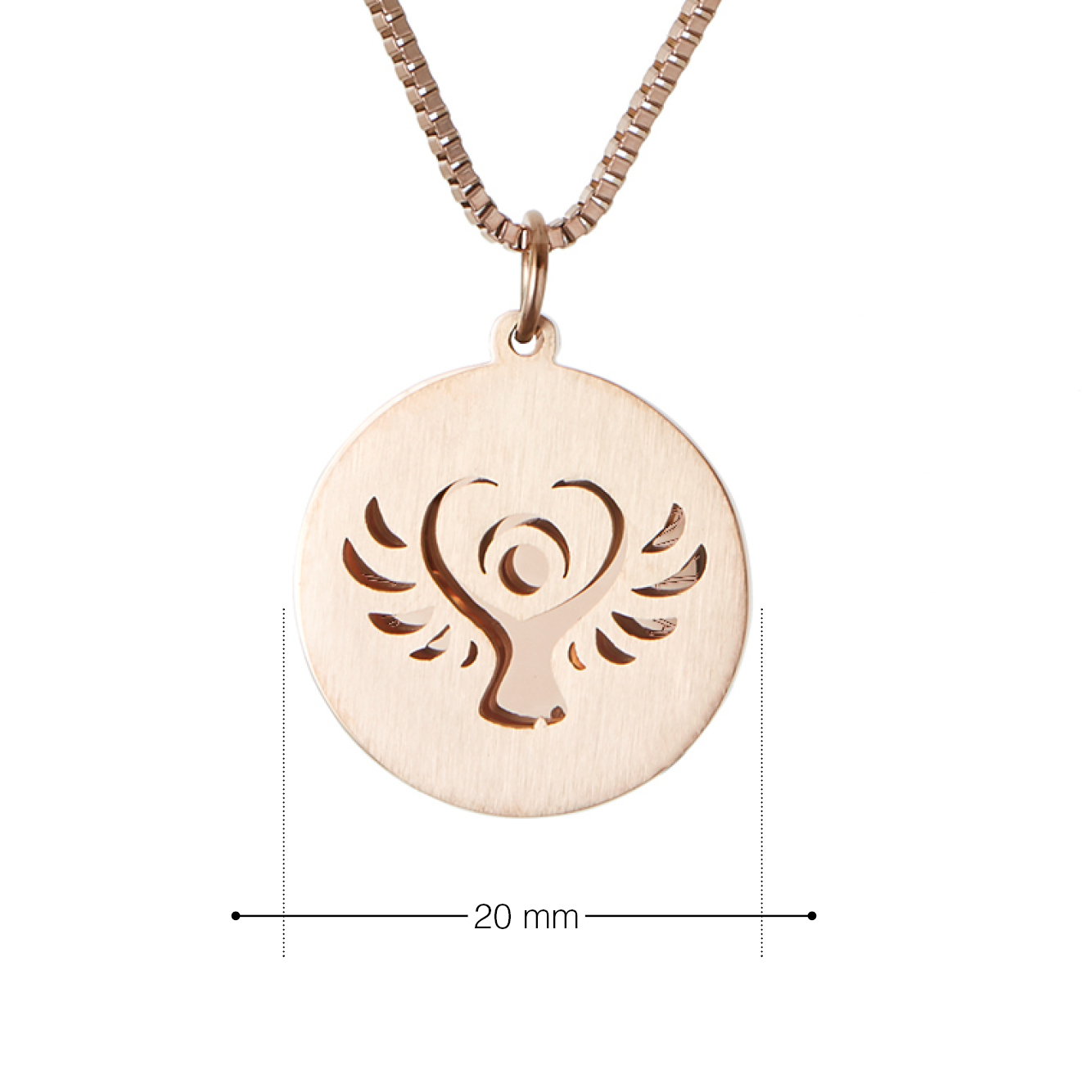 Kette mit Schutzengel Anhänger- Family - Roségold