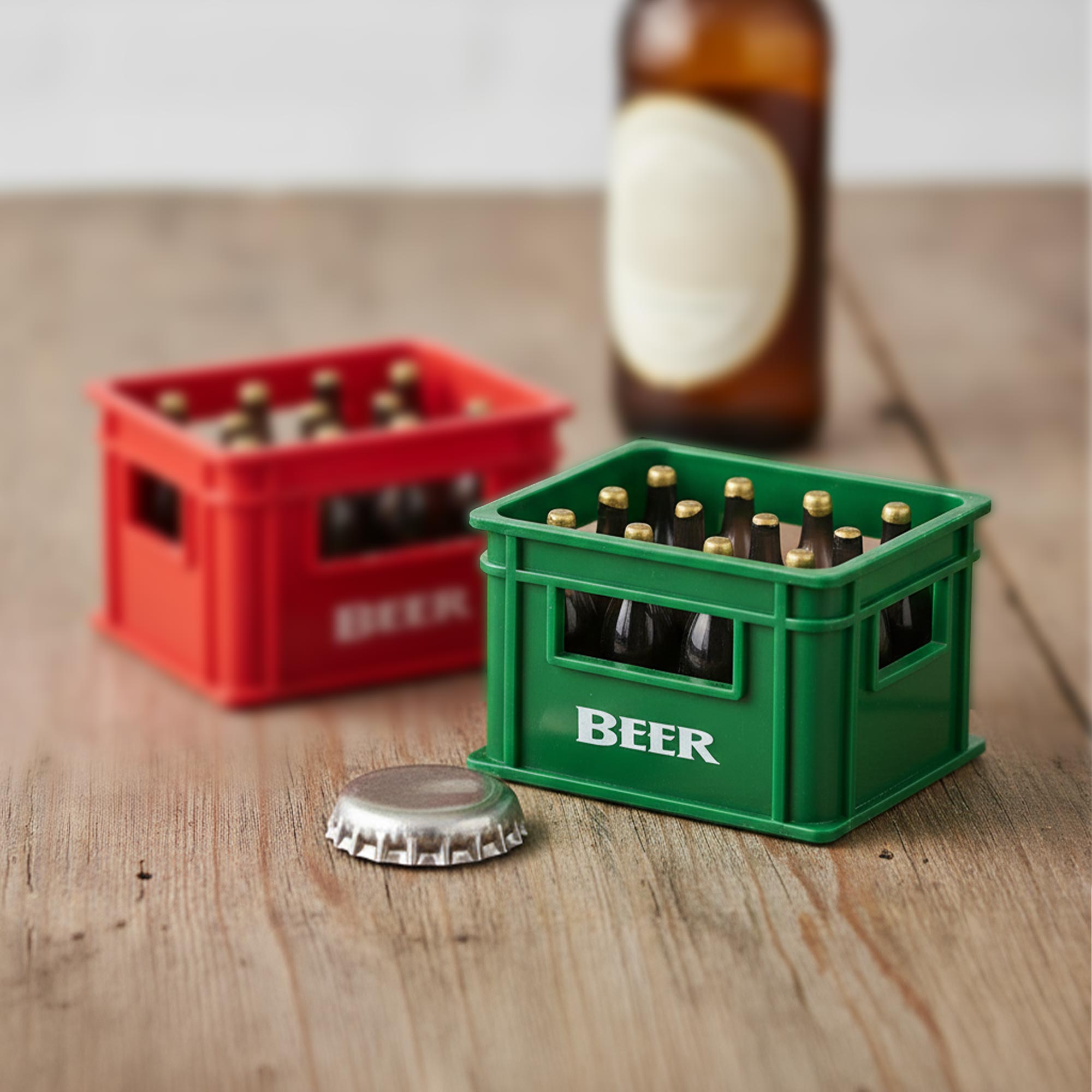 Flaschenöffner Bierkiste - Bieröffner mit Magnet