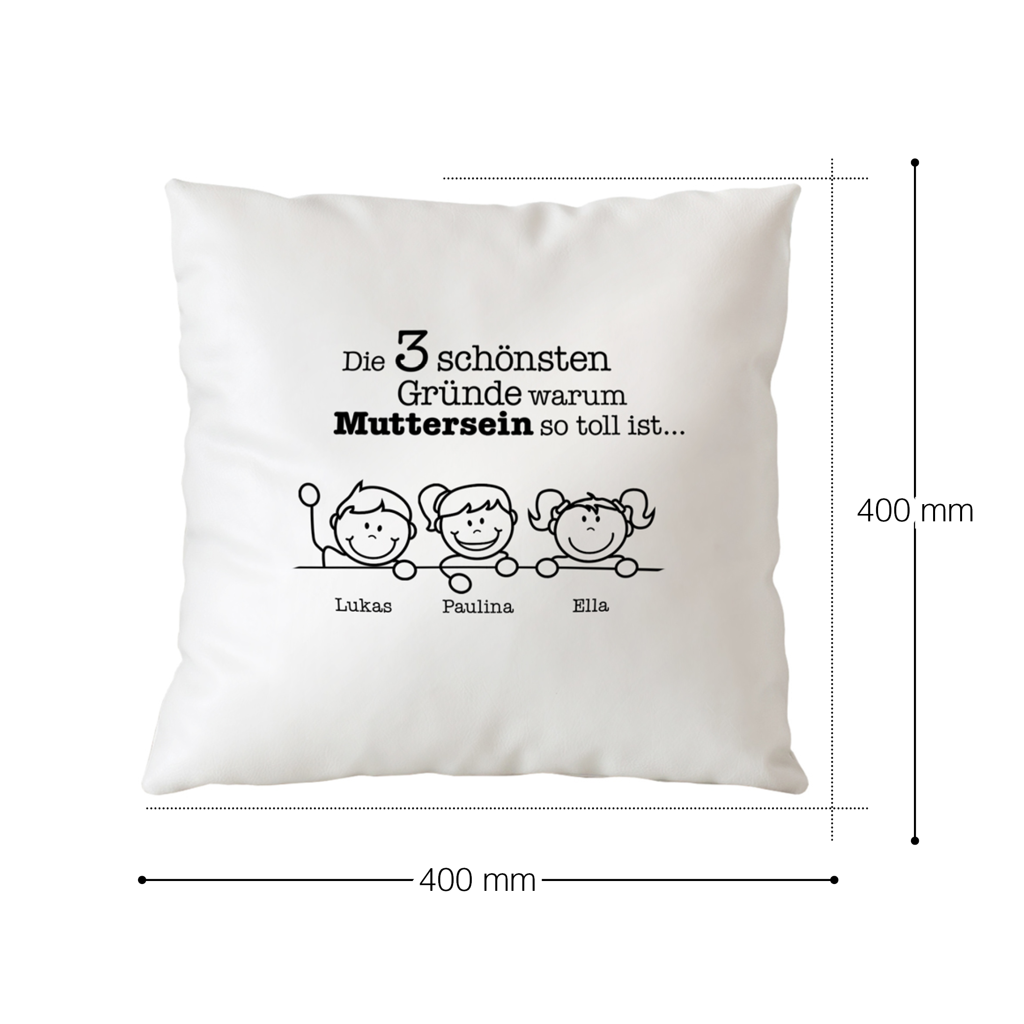 Bedrucktes Kissen - Gute Gründe fürs Muttersein - Personalisiert