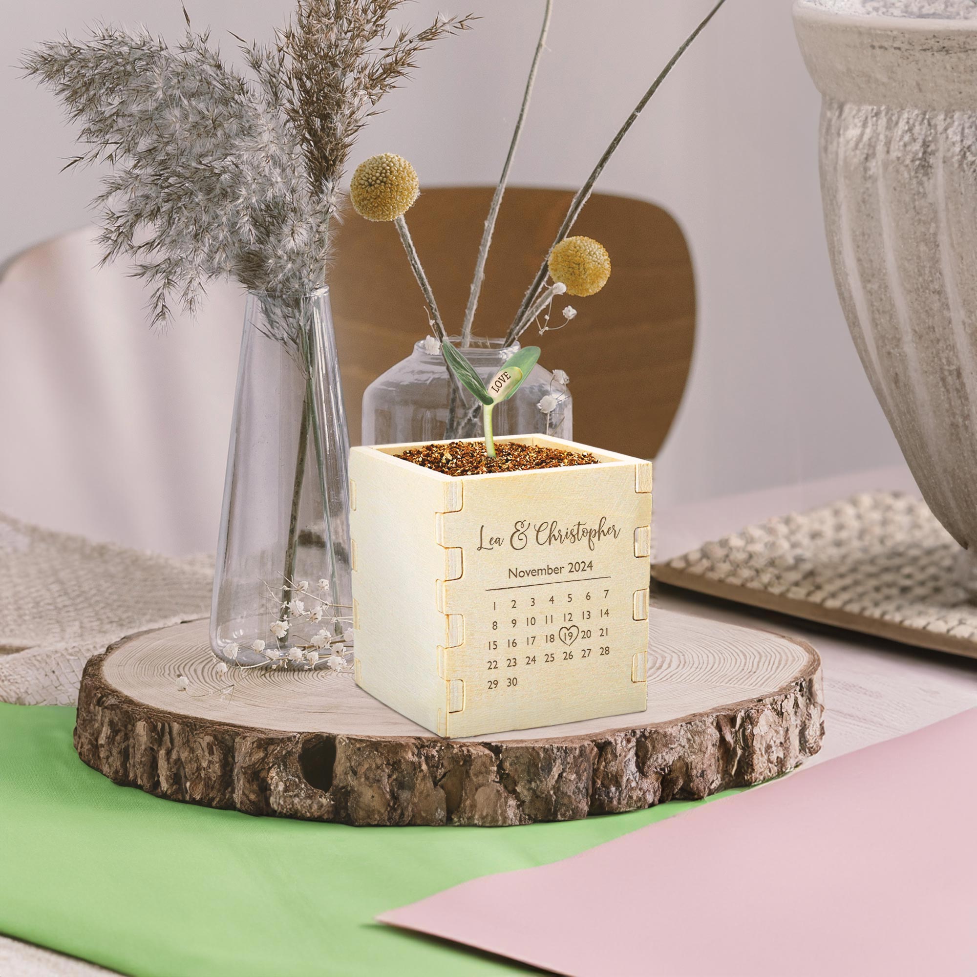 Zauberbohne mit Gravur für Paare - Kalender