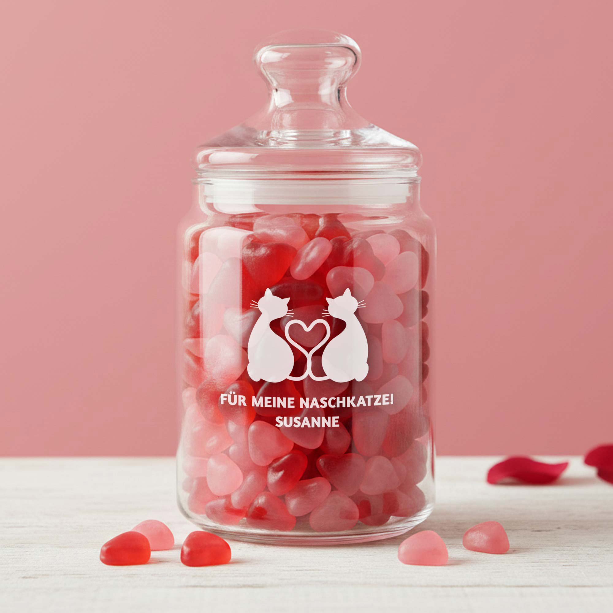 Bonbonglas mit Gravur - Naschkatze - personalisiert