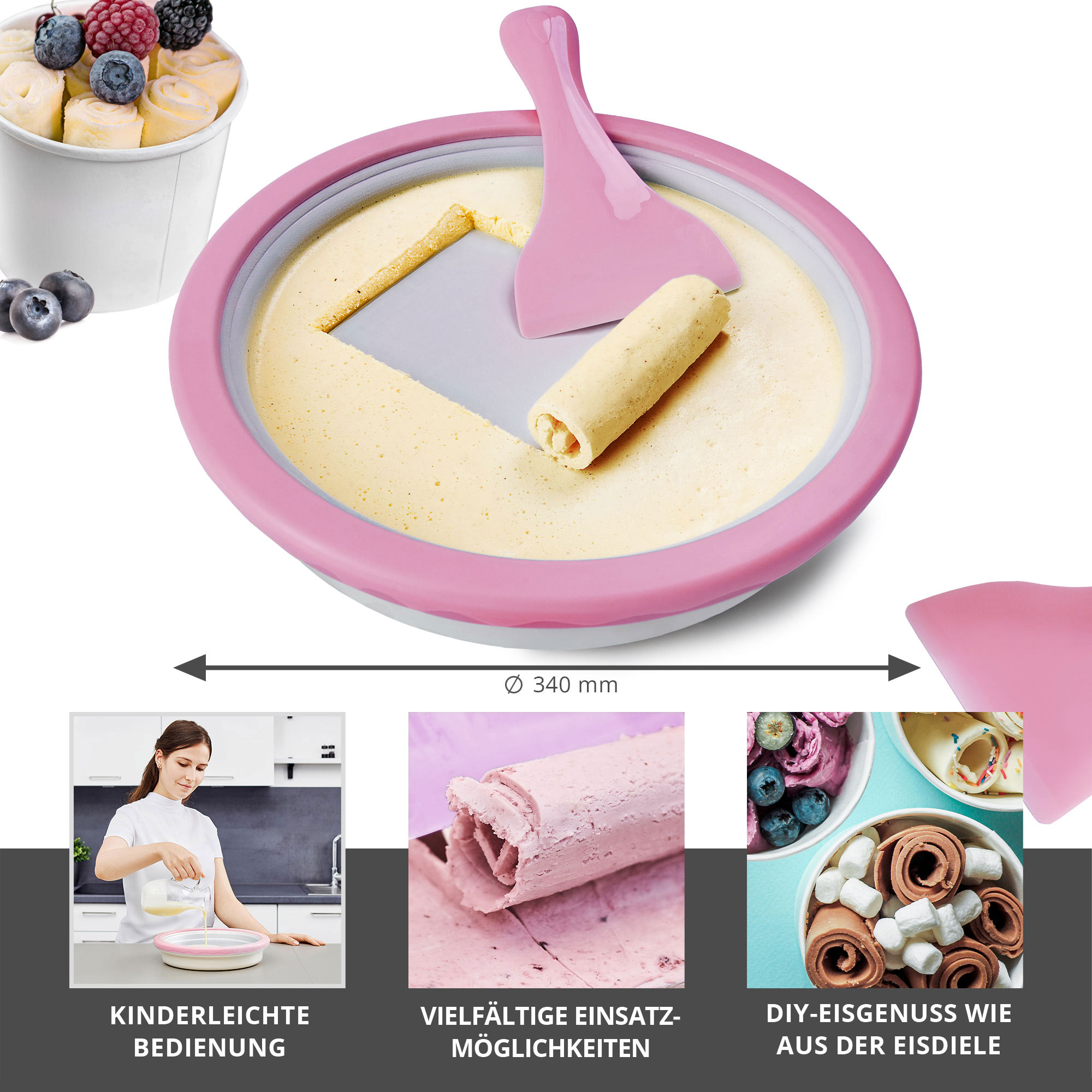 Roll Eis selber machen - Ice Rolls Maschine, Ice Rolls, Eiscreme selber machen, Geschenke für den Partner, Selbstgemachtes Eis